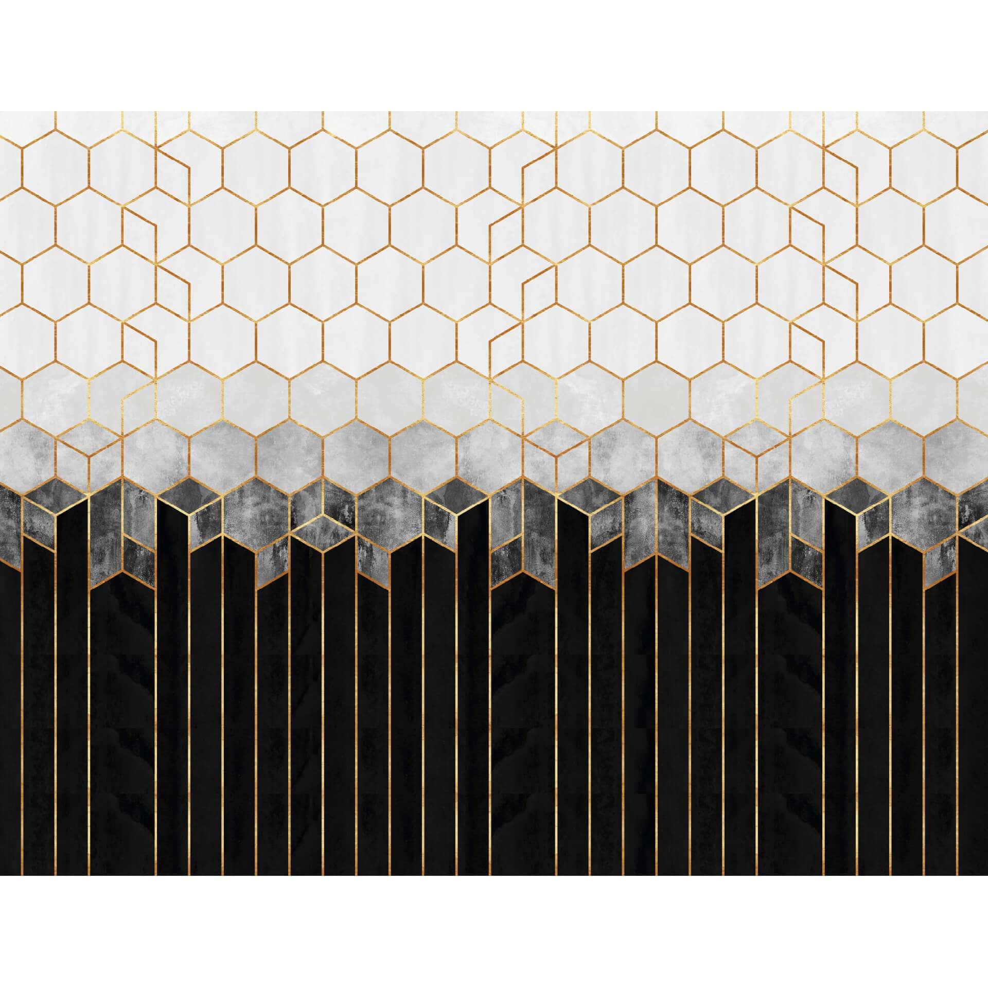 Fototapet - Frederiksson - Black & Grey Hexagons