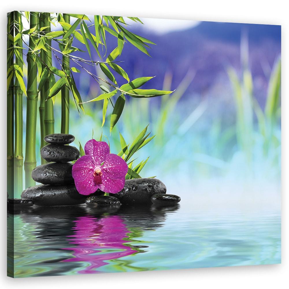 Canvasbillede, Zen-sten på vand
