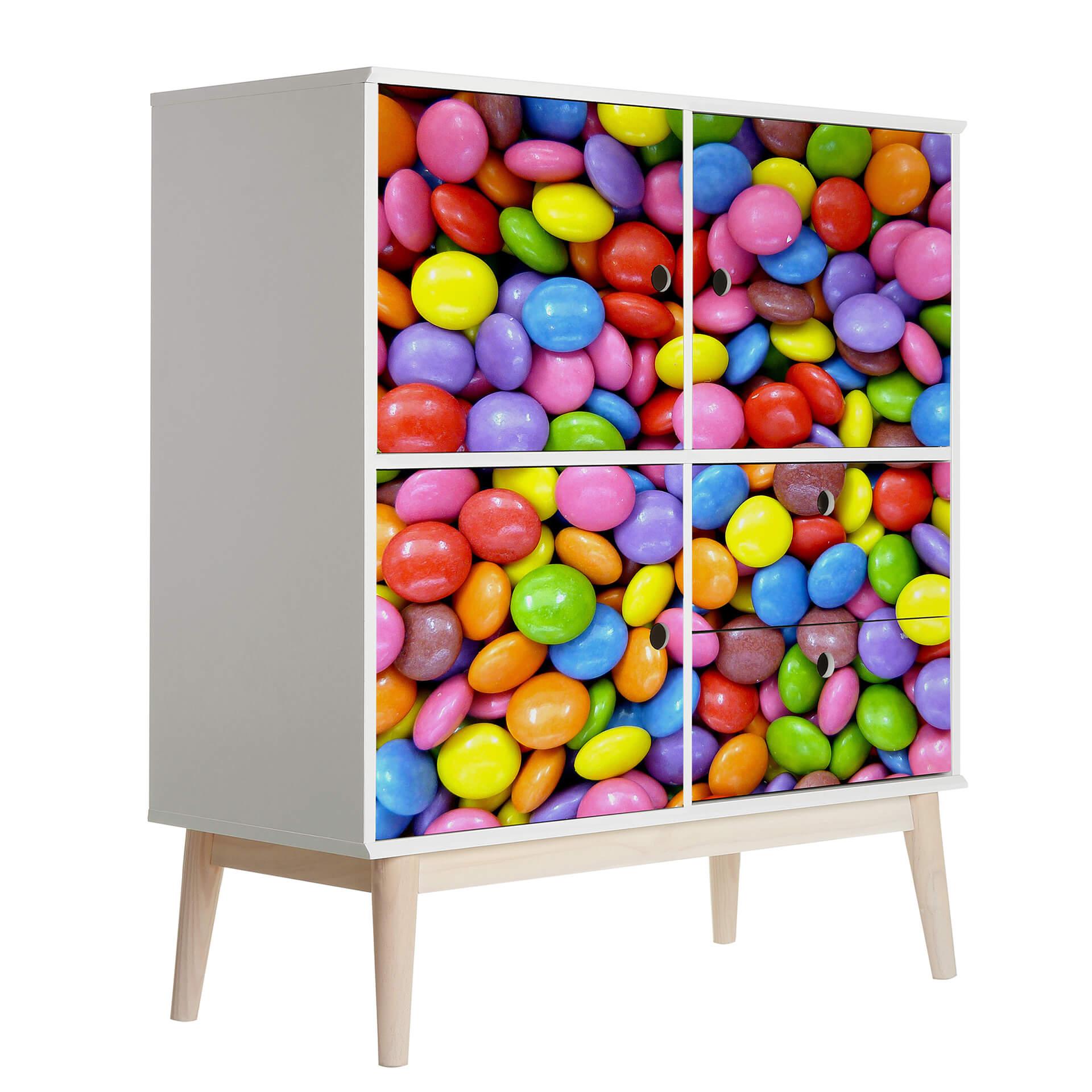 Vinilo adhesivo muebles, vinilo decorativo - lavable - Lentejas de chocolate de colores
