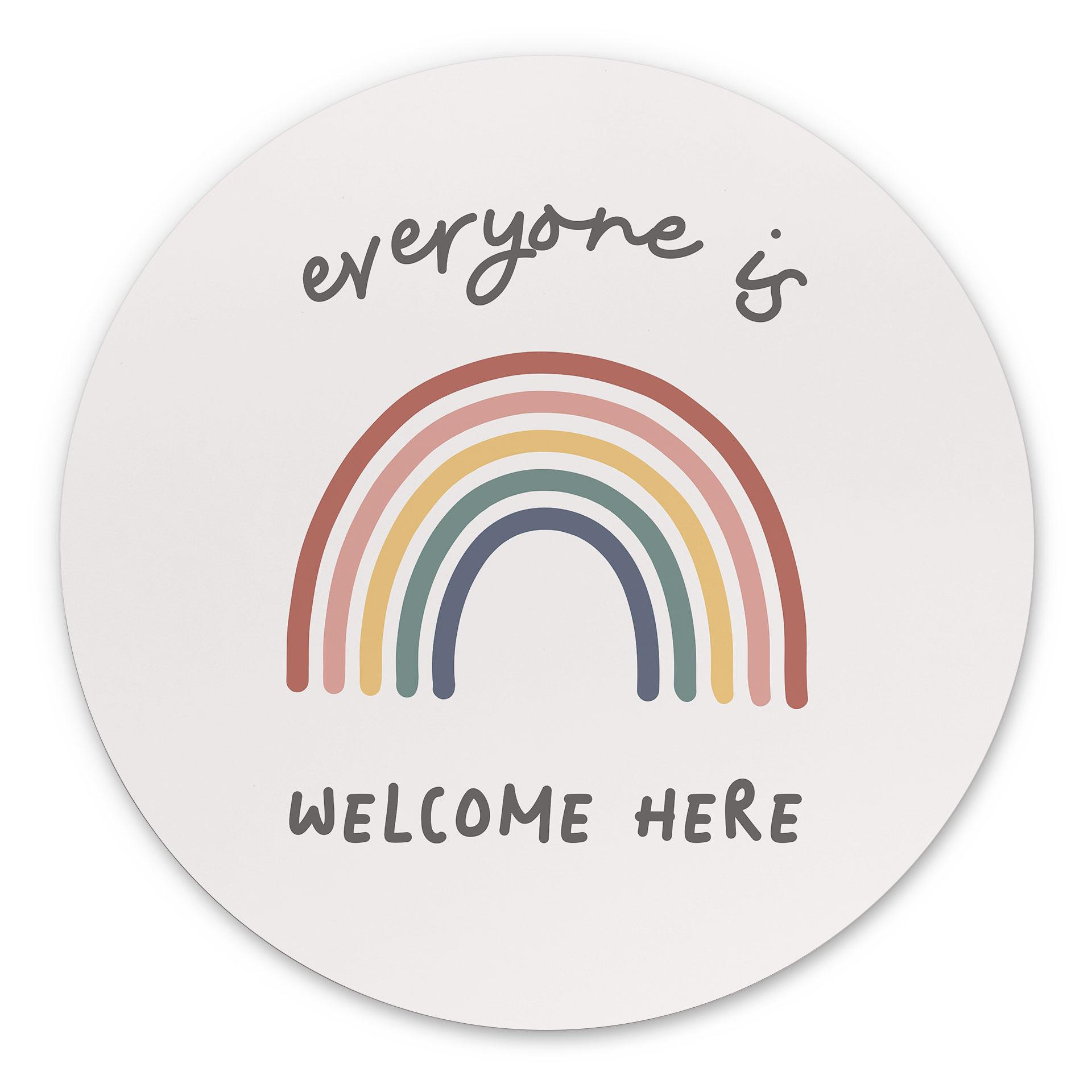 Wanddecoratie Everyone is welcome here - KsanaKalpa - Alu-Dibond Rond