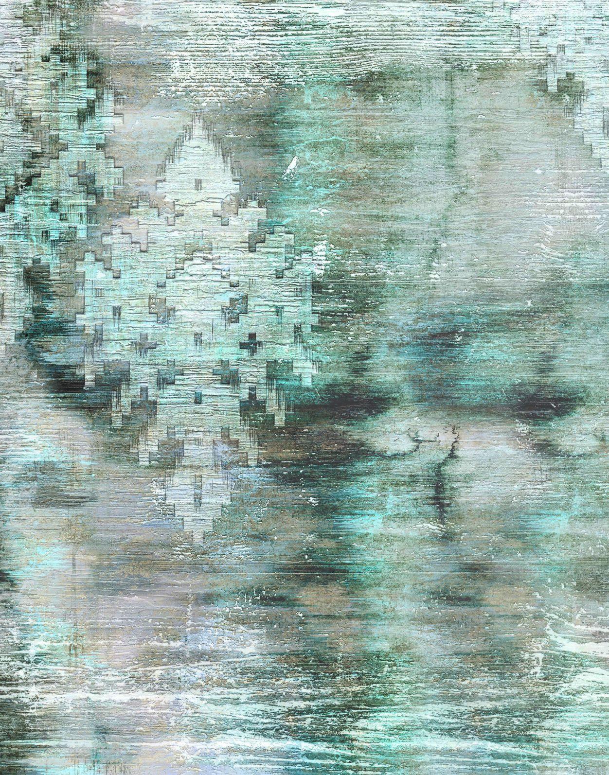 Fototapet Abstrakt tekstur med ornamentalt mønster i blågrå 2,7 x 2,12 m
