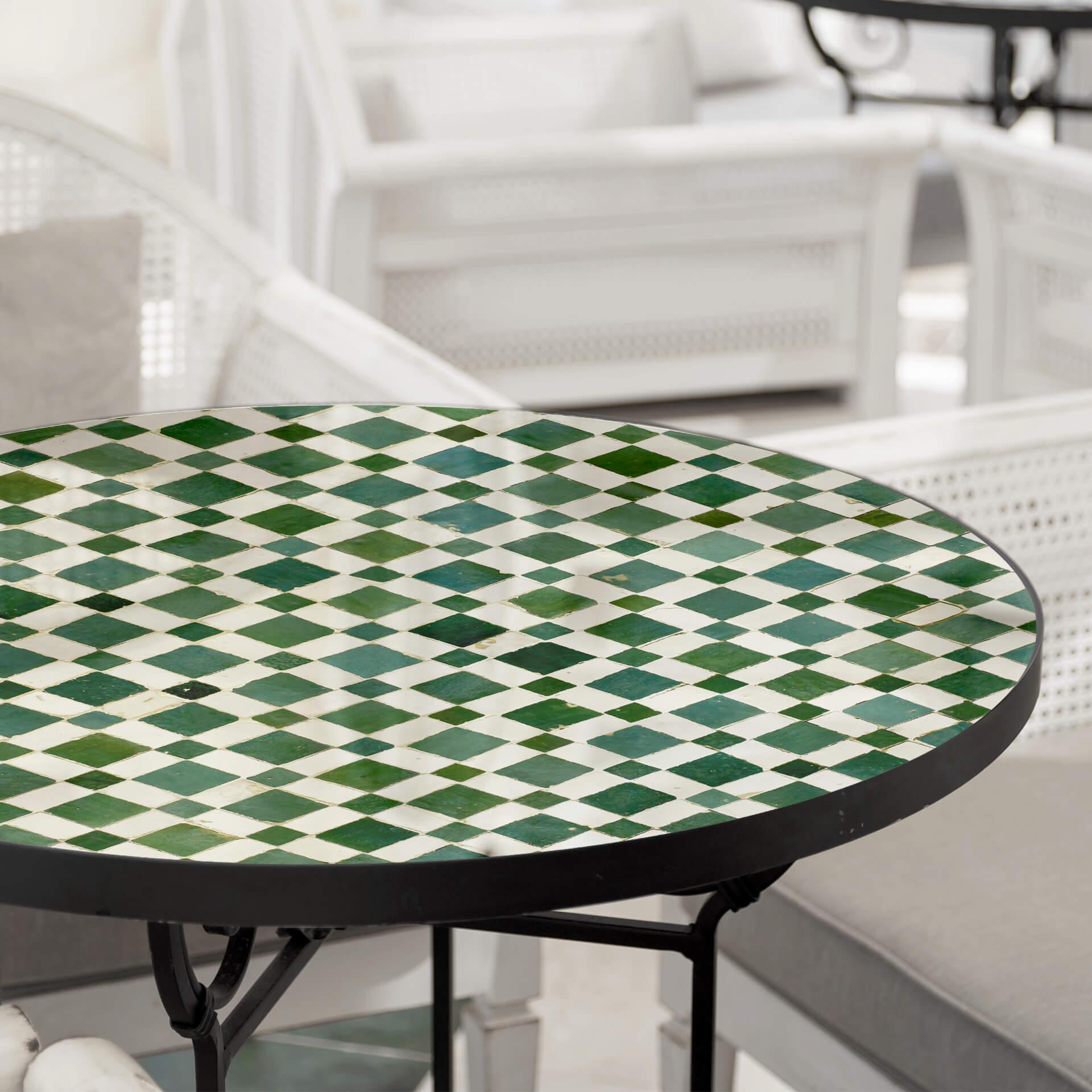 Plateau de table en verre - Mosaiques 02 - Rond