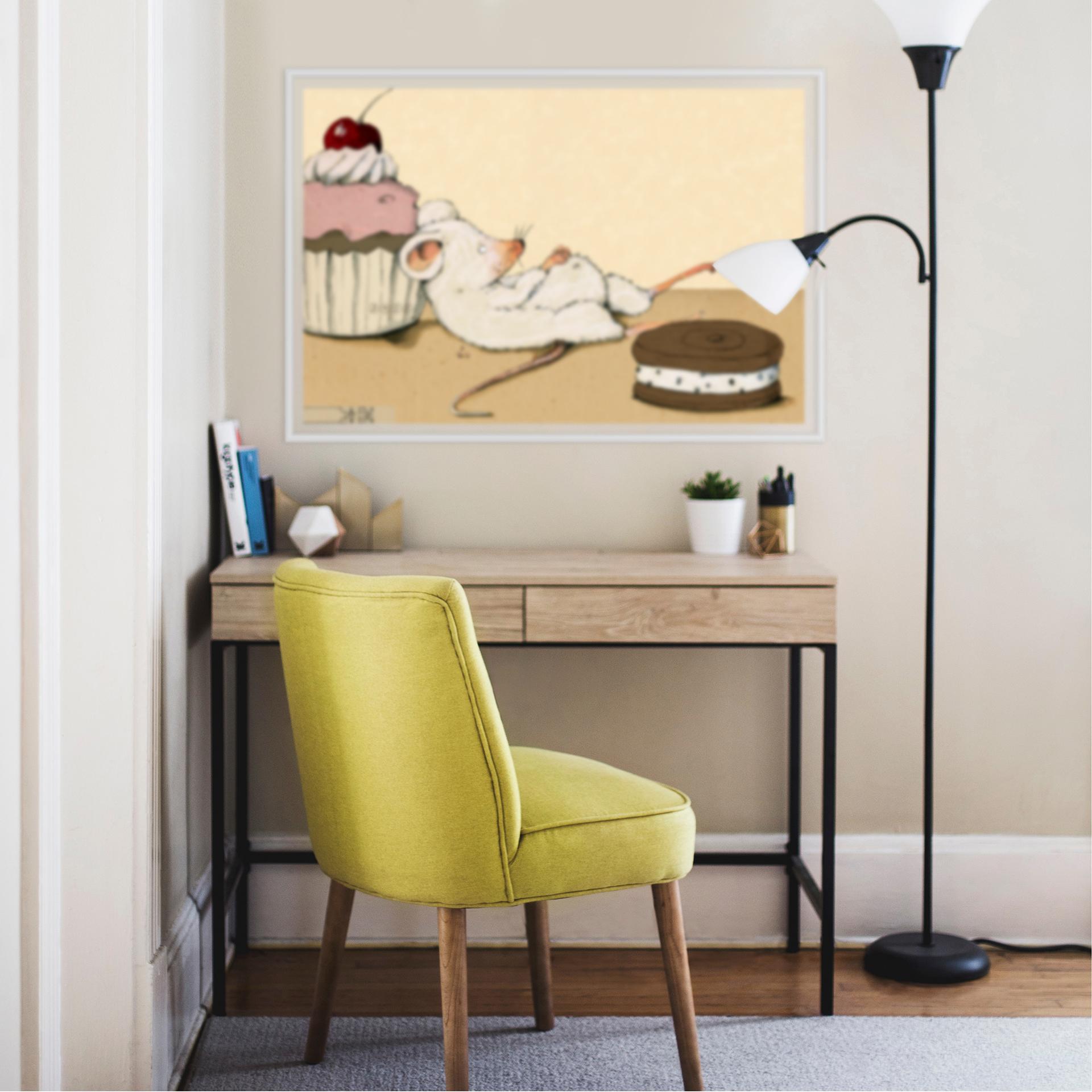 Wallprint Loske - Maus mit Muffin