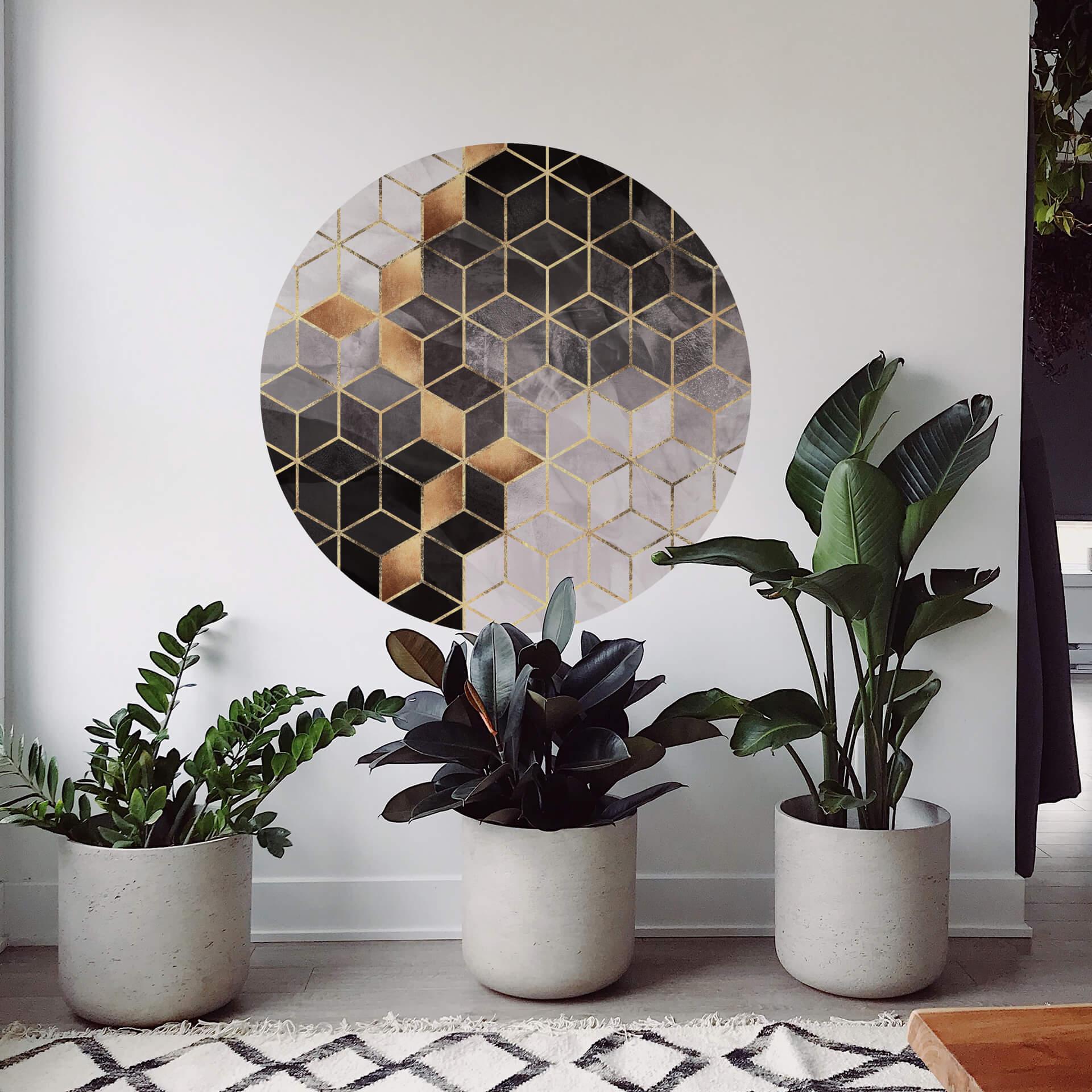 Wallsticker Fredriksson - Røgfarvede kuber - Rund