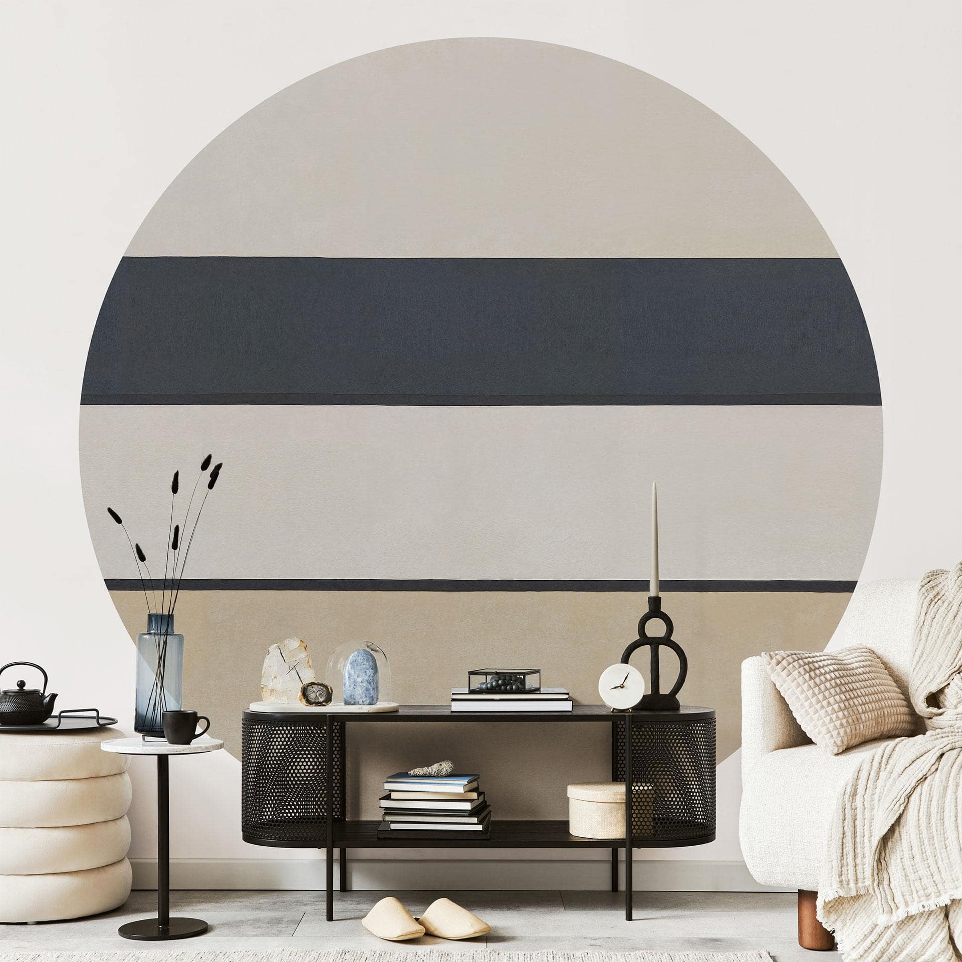 Fotobehang Agnes Field - Geometrische Vlakken - Sir Edward x Grigory Gladarev - Rond