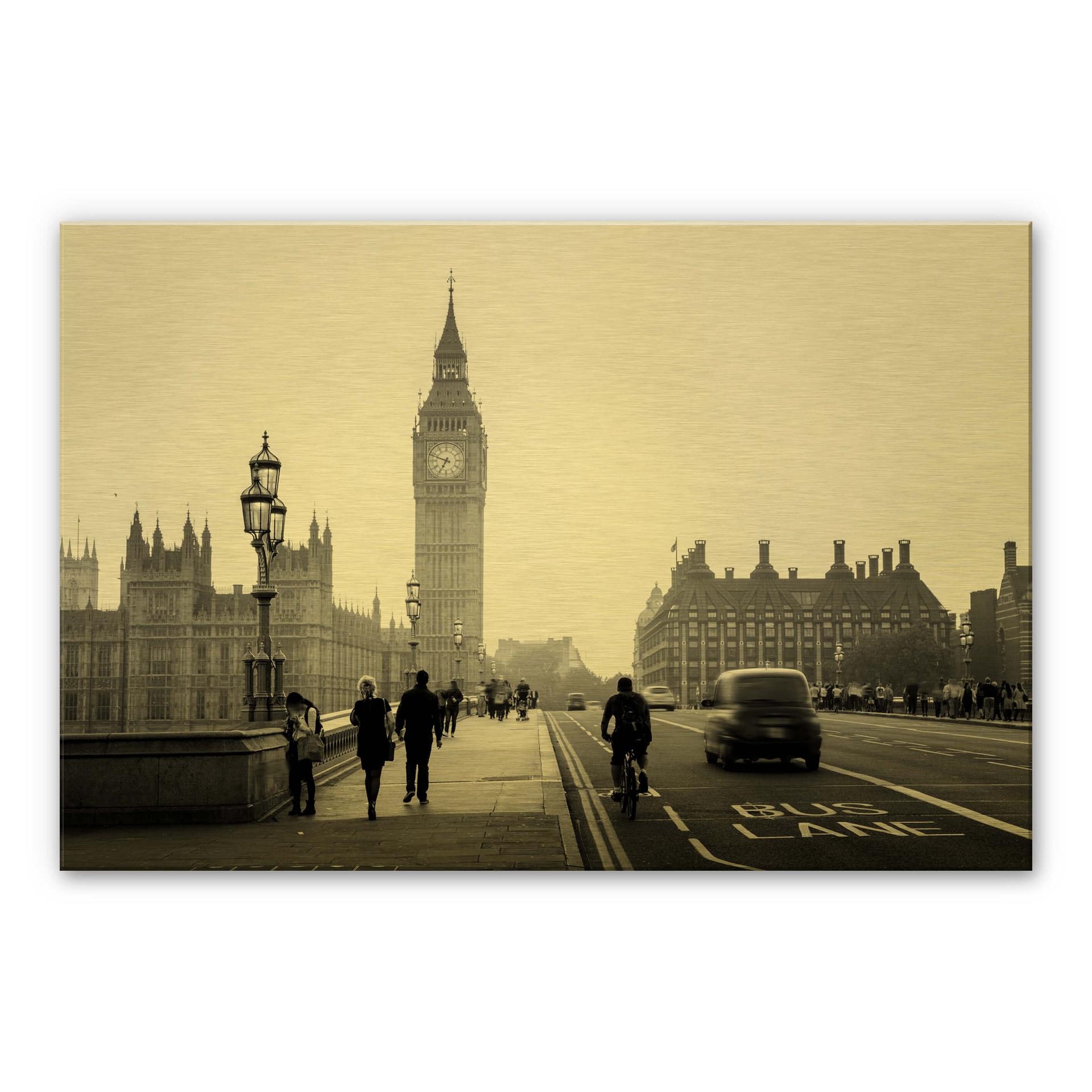 Alu-dibond goud - Big Ben in Londen