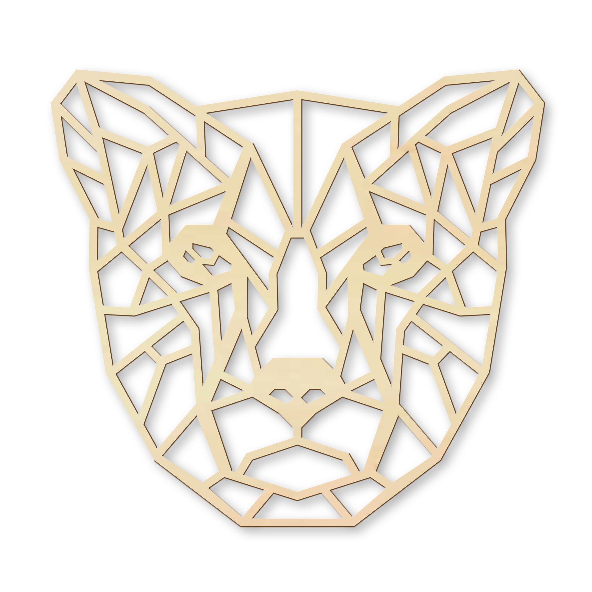 Decoro in legno origami - Ghepardo