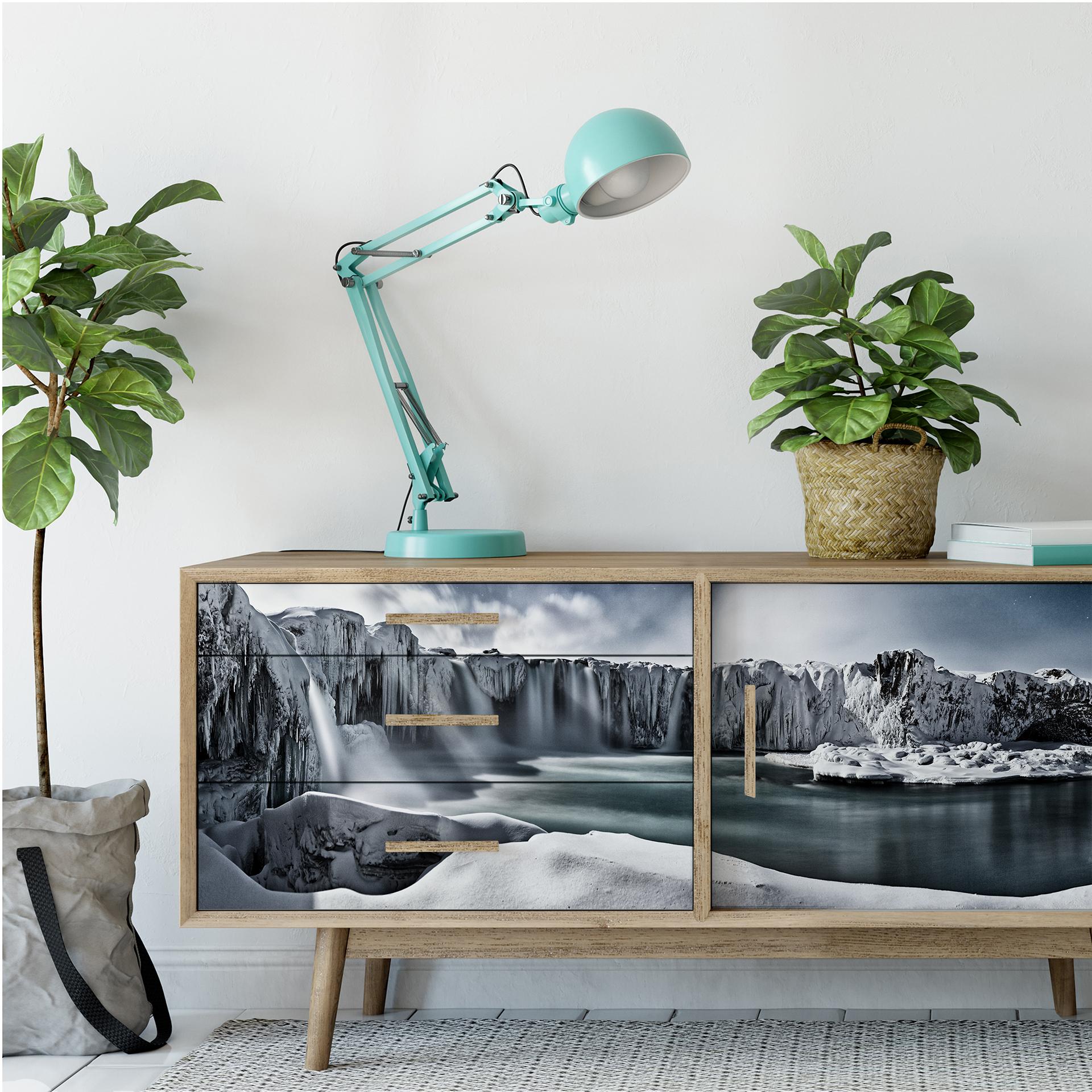 Zelfklevende Poster Scherbina - Islands Waterfall - panorama