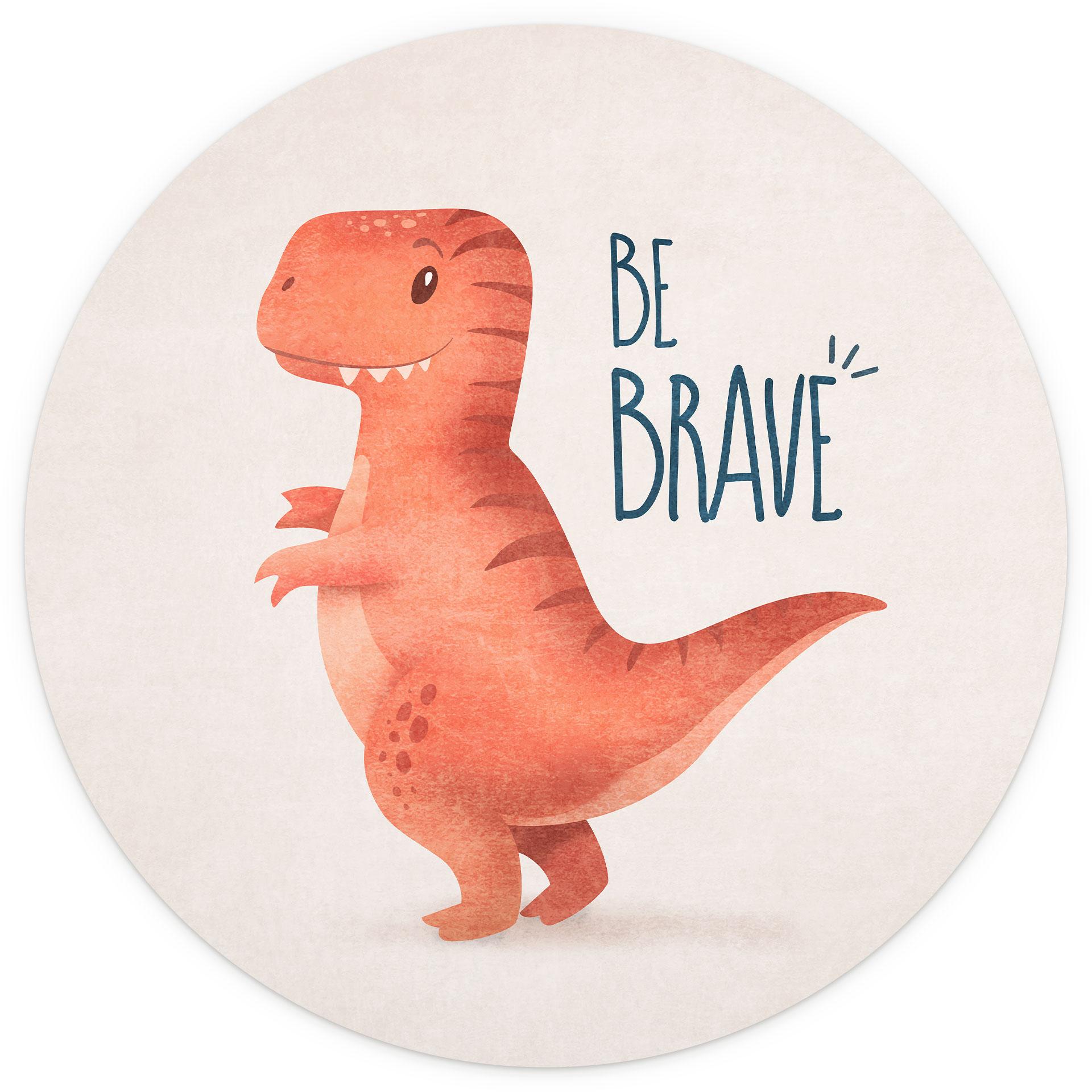 Behangcirkel Dino Be Brave - T-Rex - Tunaboylu - vliesbehang/zelfklevend vliesbehang