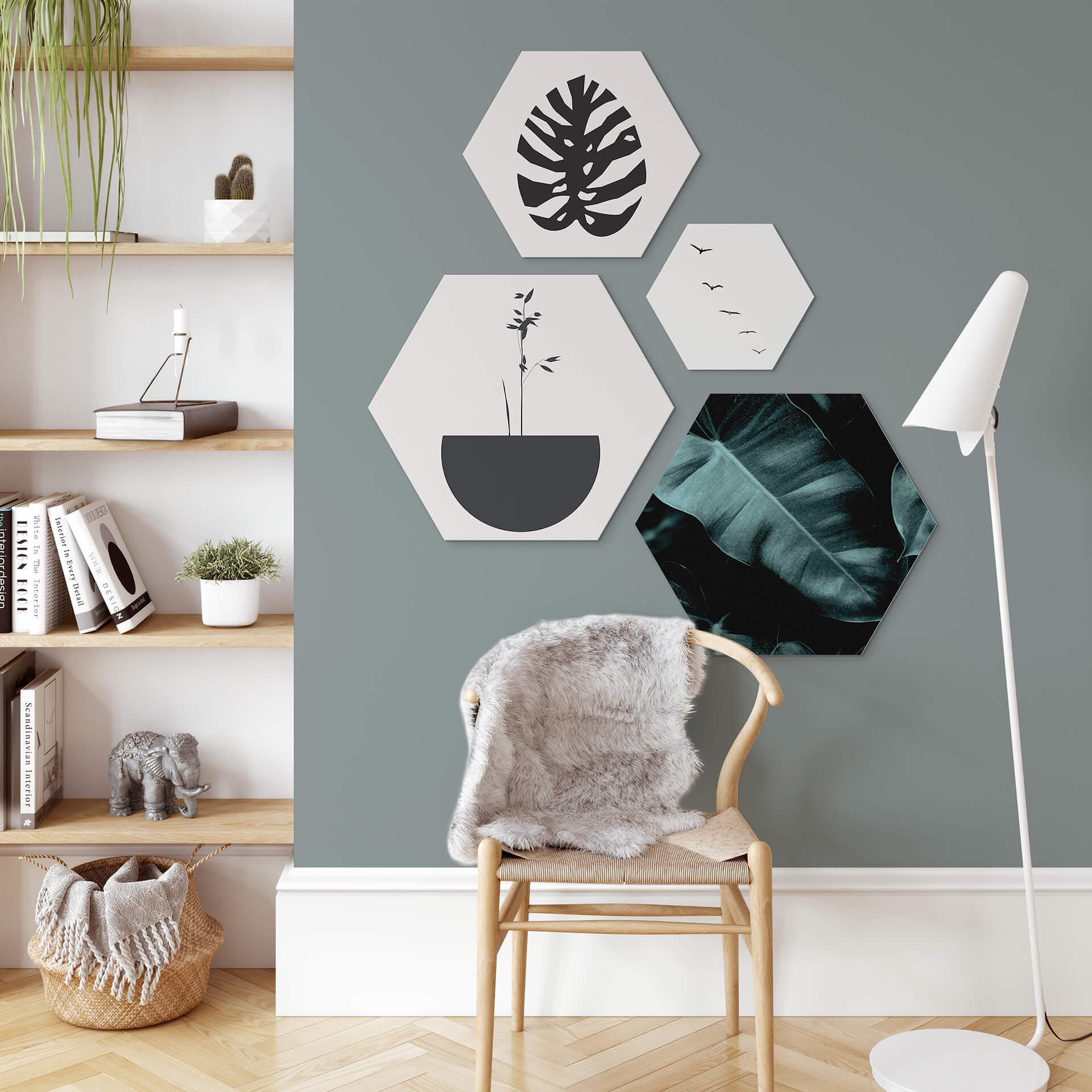 Hexagon Dibond Kubistika - Jungle