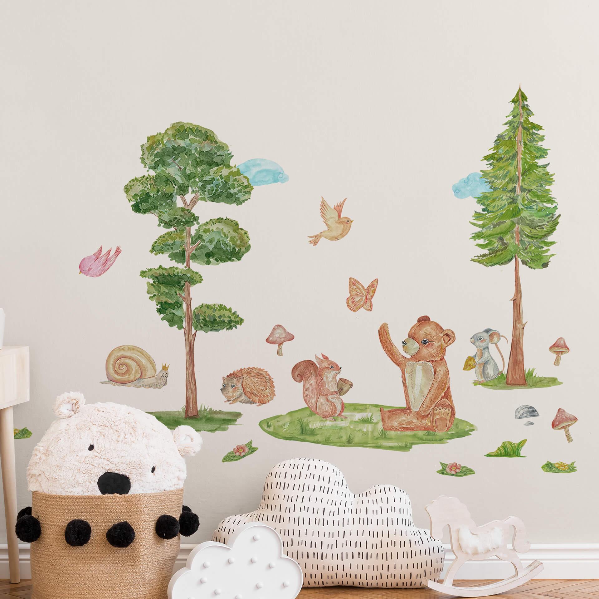 Wandsticker Wandtattoo Kinderzimmer Tiere Wald - Waldtiere Set - mehrere Größen