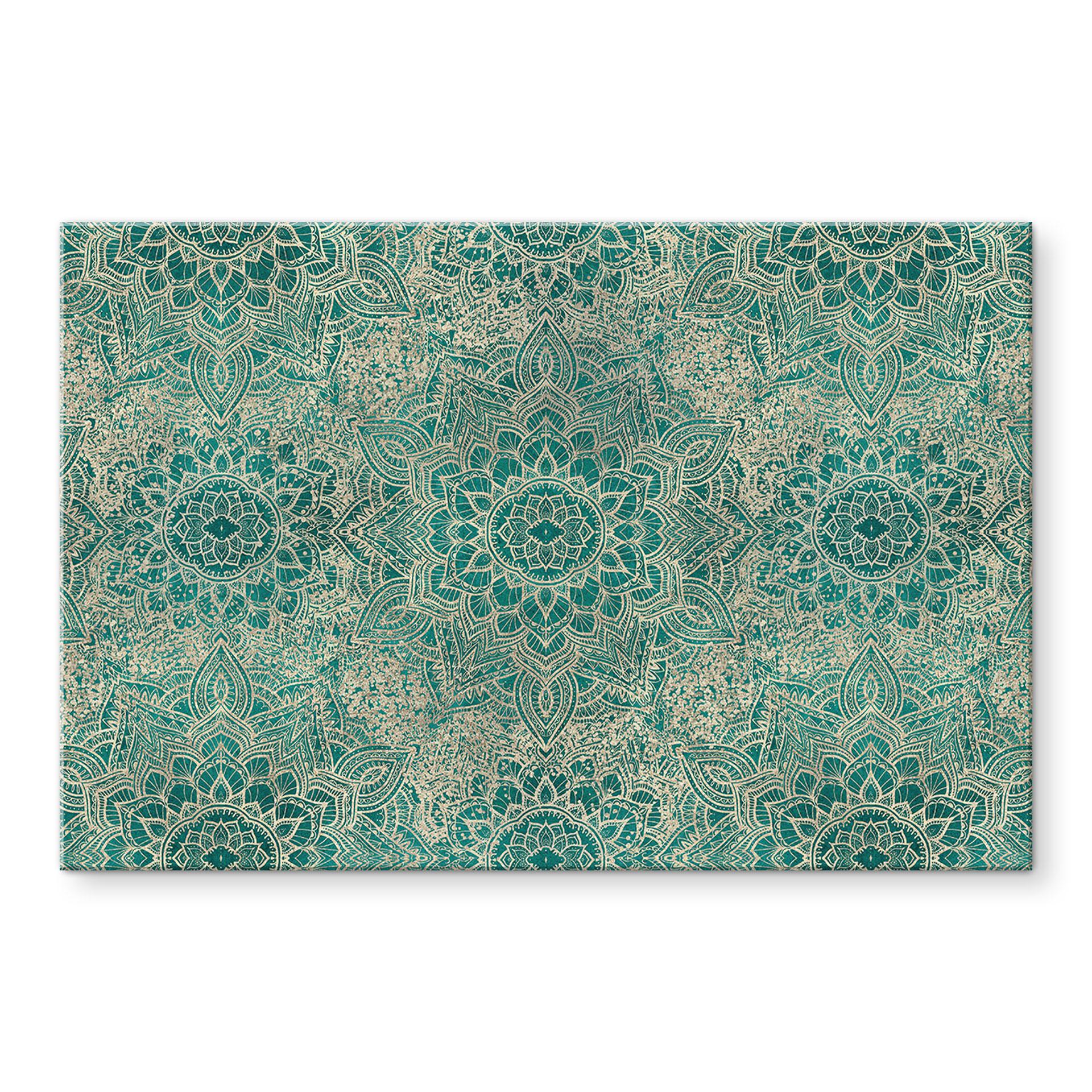 Stænkplade Mandala Boho guld-grøn - Bloomery Decor