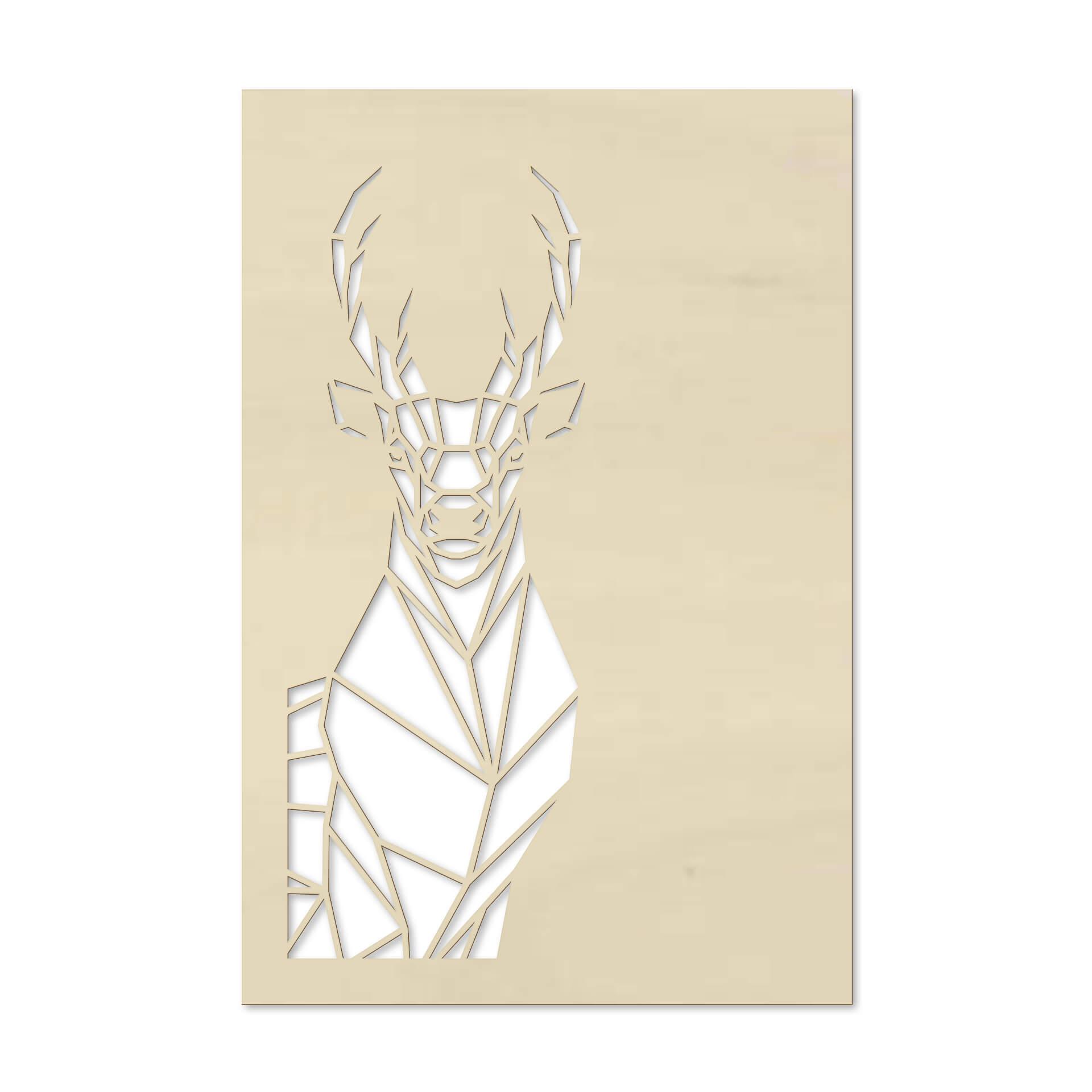 Decoro in legno - Cervo origami