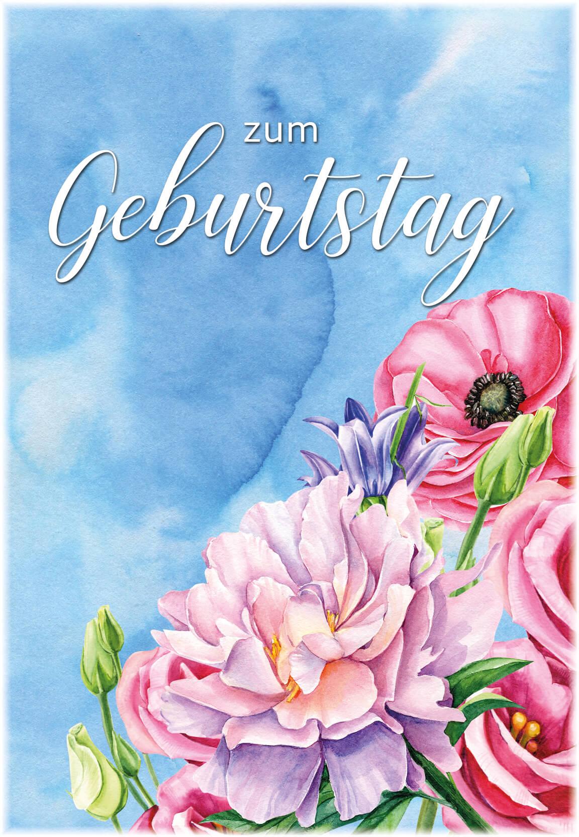 Gutschein Geburtstag Watercolor Blumen