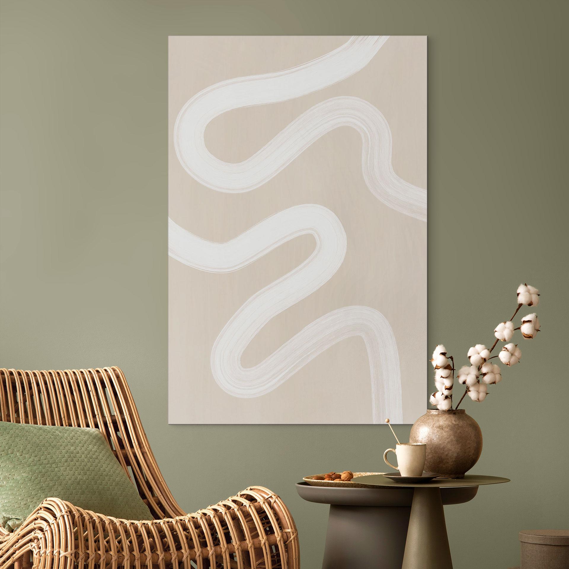 Billede One Line Art - Blid strøm - Ristova – print på aluminium (Alu-Dibond)