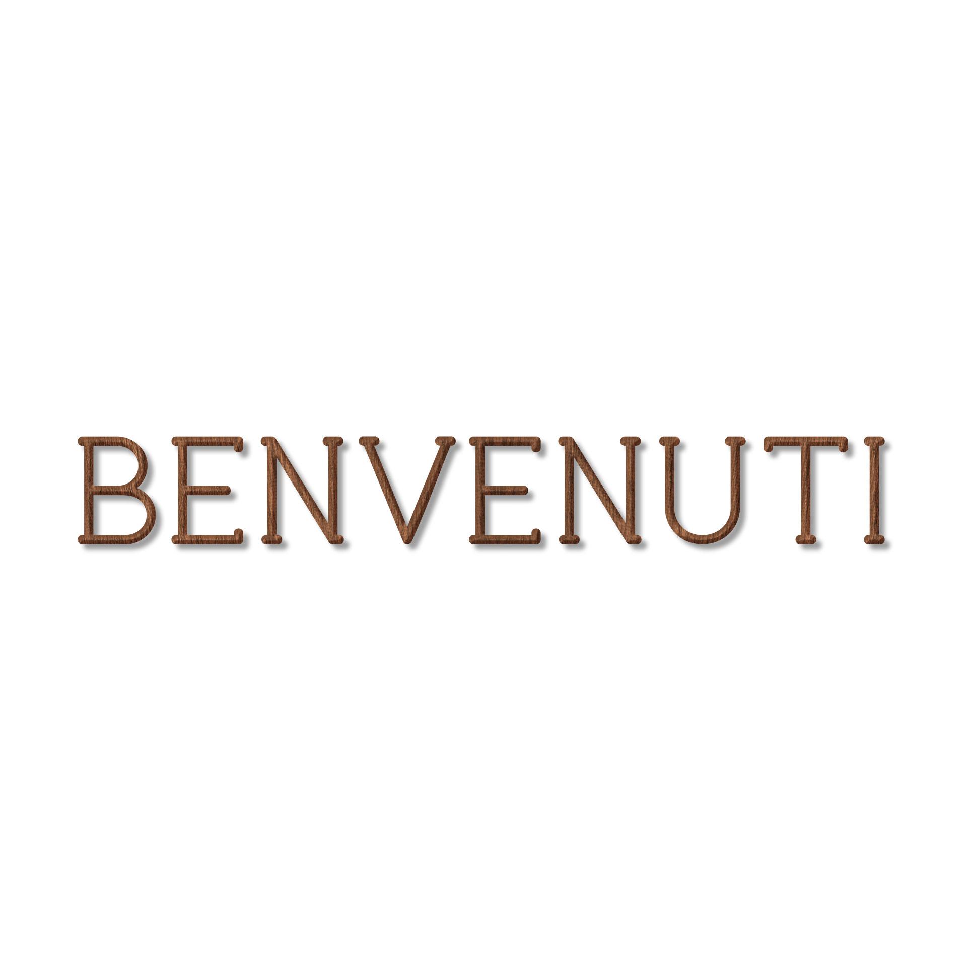 Scritta in mogano - Benvenuti