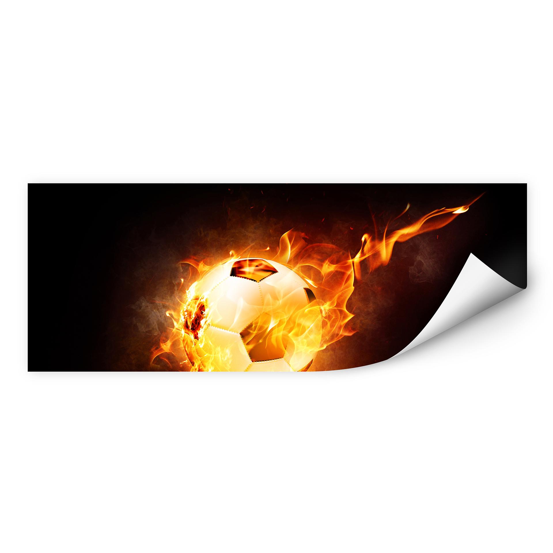 Wallprint Fußball in Flammen - Panorama