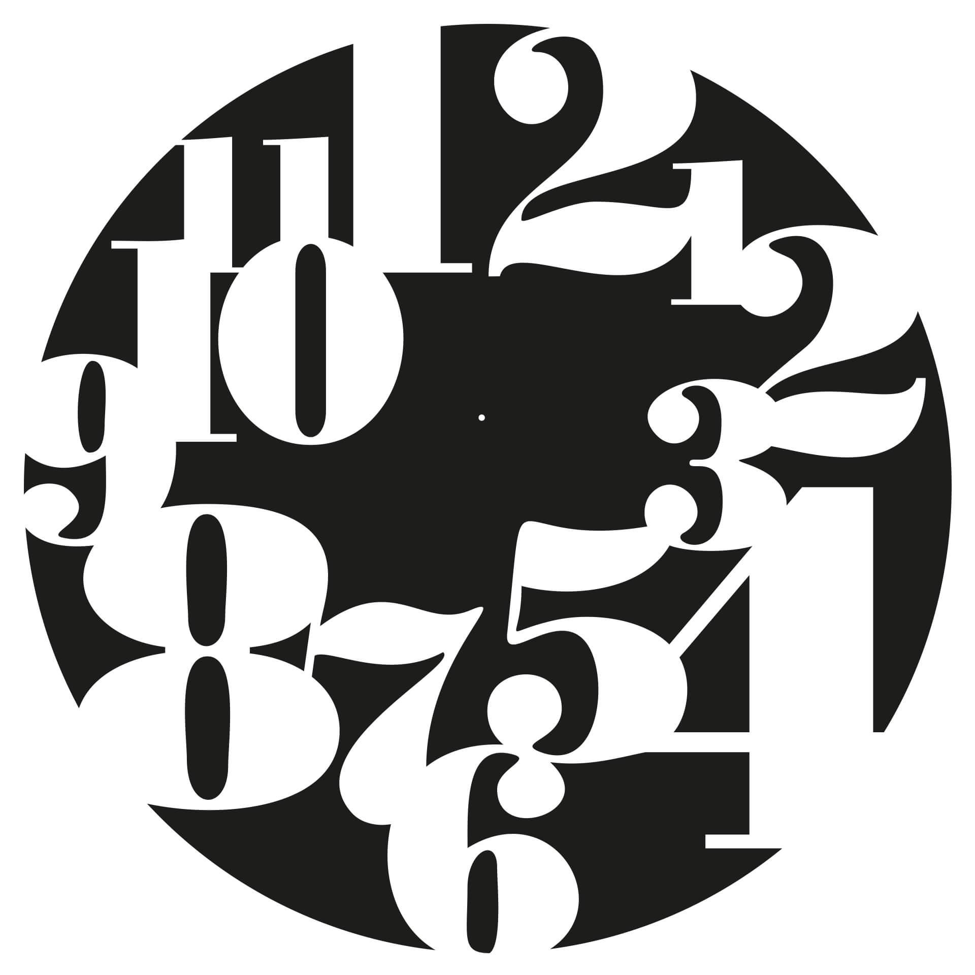 Wandtattoo Typographie negativ Wanduhr