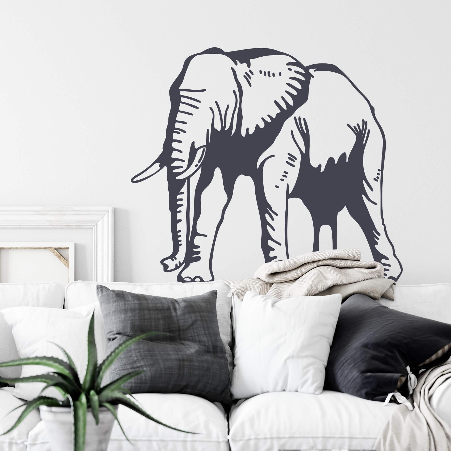 Wandtattoo Elefant Silhouette