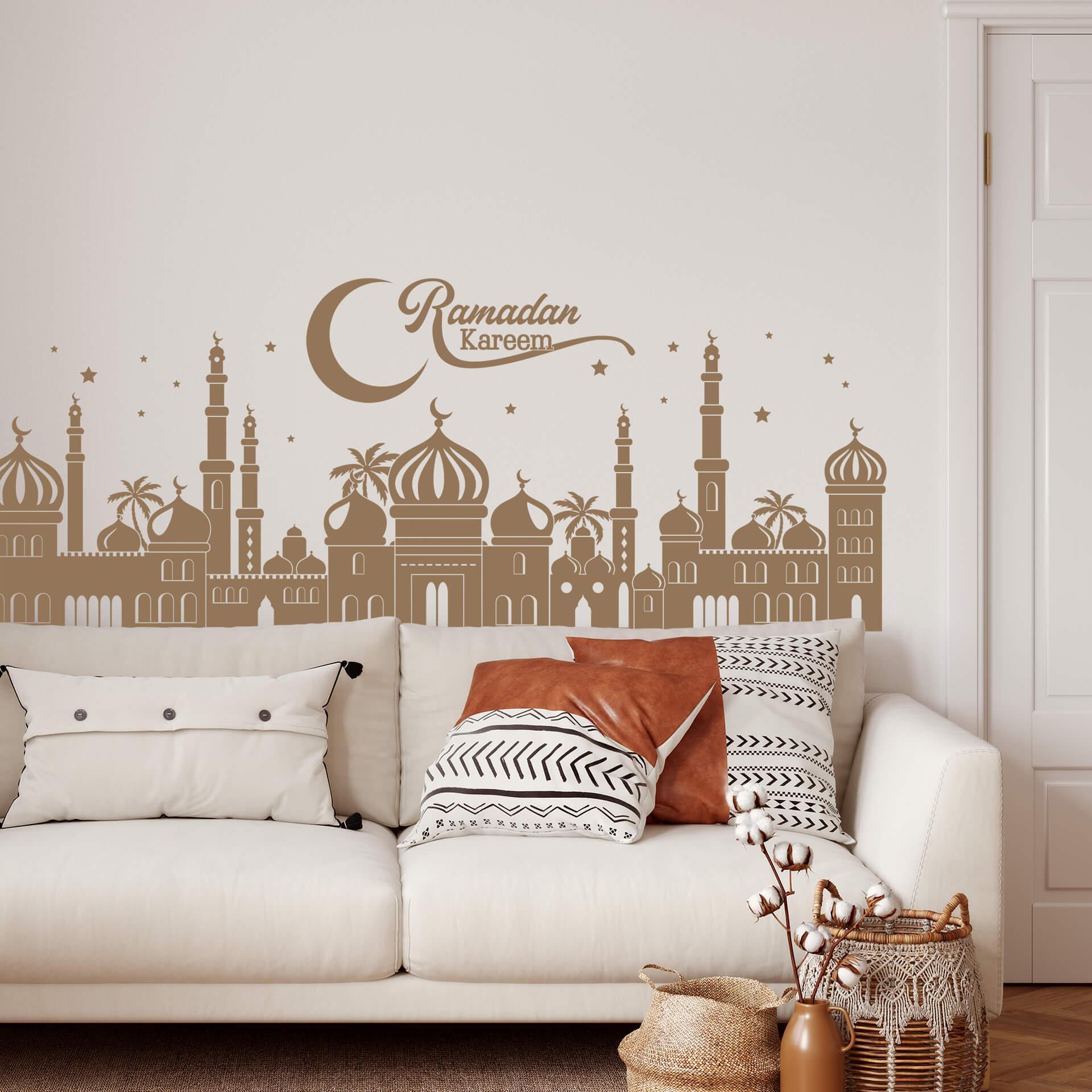 Wandtattoo Arabische Nacht Skyline mit Ramadan Schriftzug