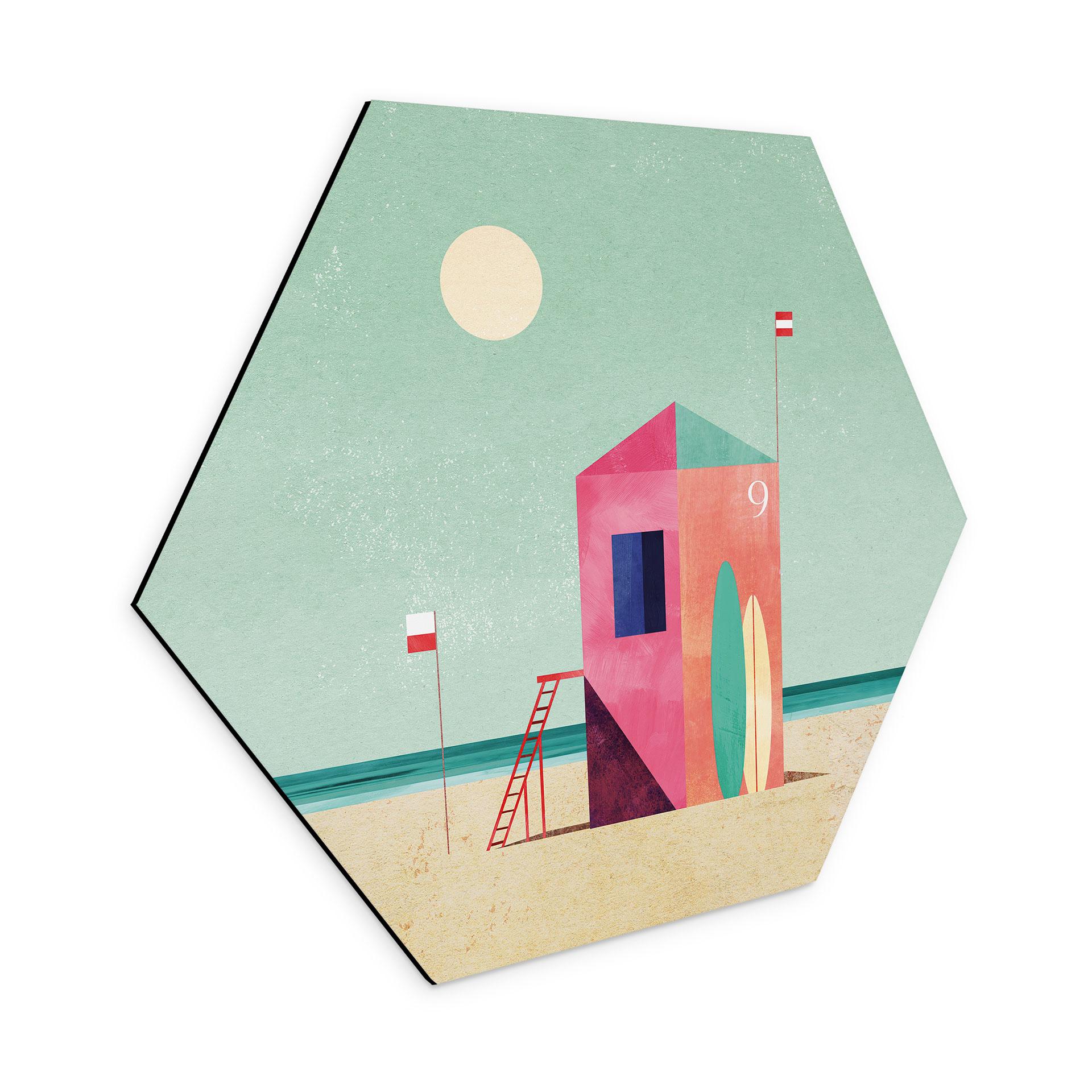 Hexagon Dibond Livets hus på stranden - Rivers