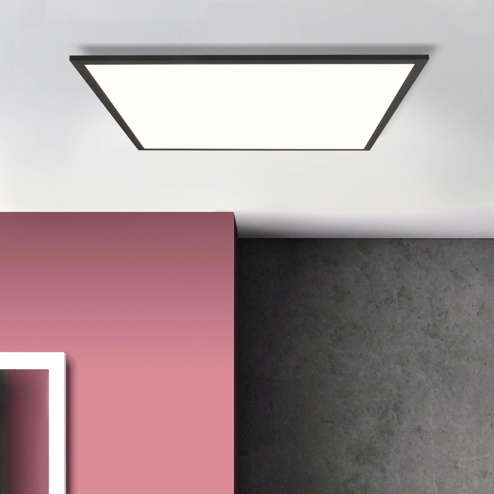 LED Deckenleuchte Constantin, schwarz, 59,5 x 59,5 cm, LED Panel, Warmweiß