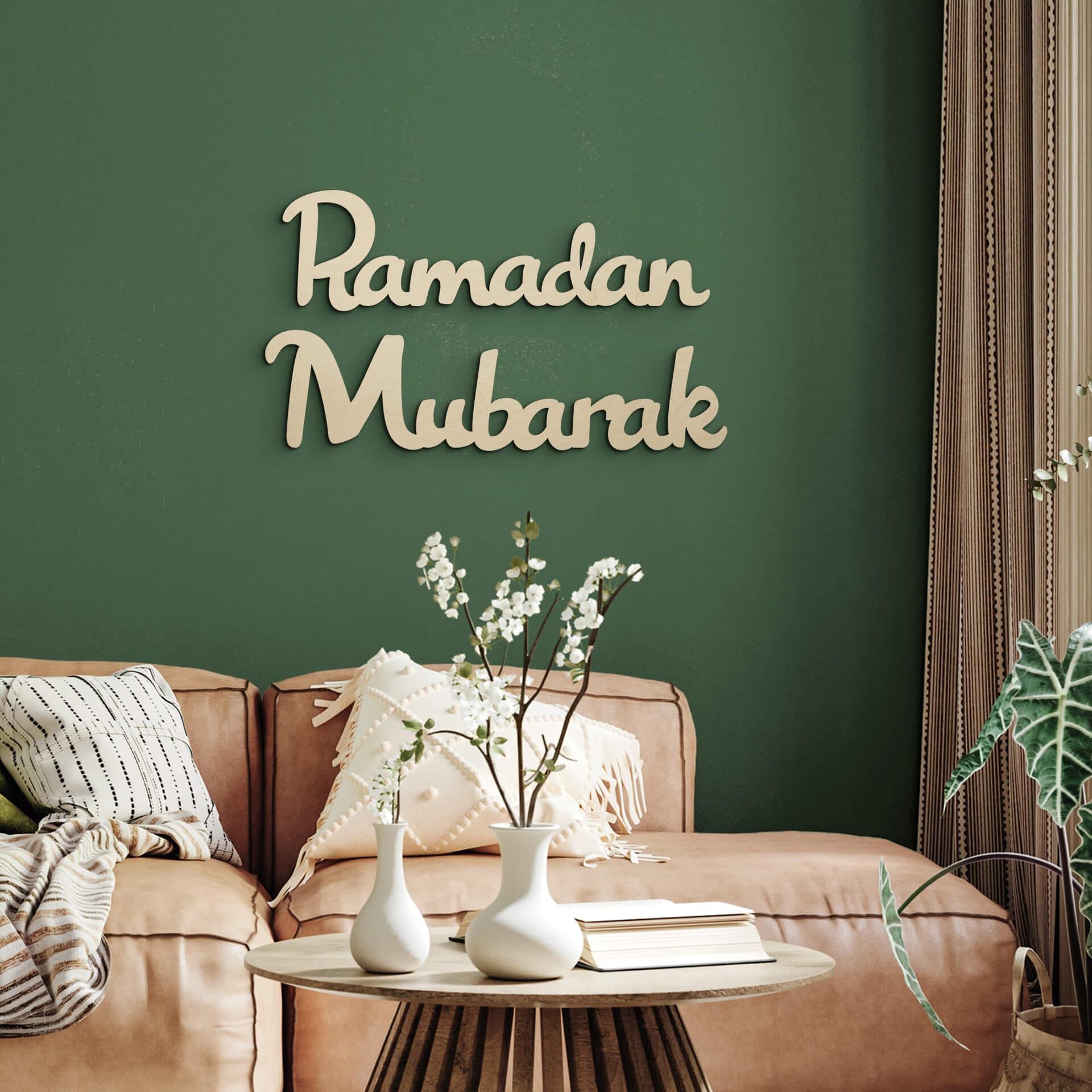 Décoration en bois placage peuplier Ramadan Mubarak