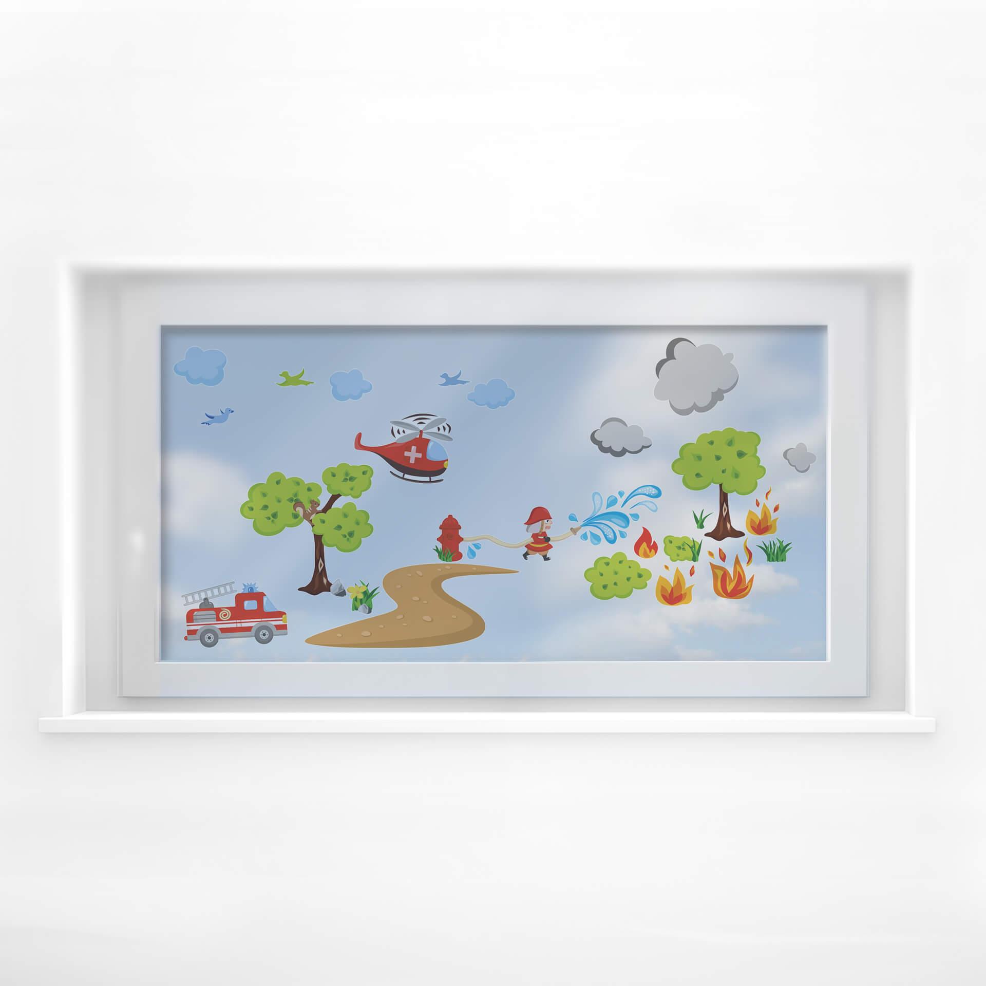 Juego de bomberos para ventana