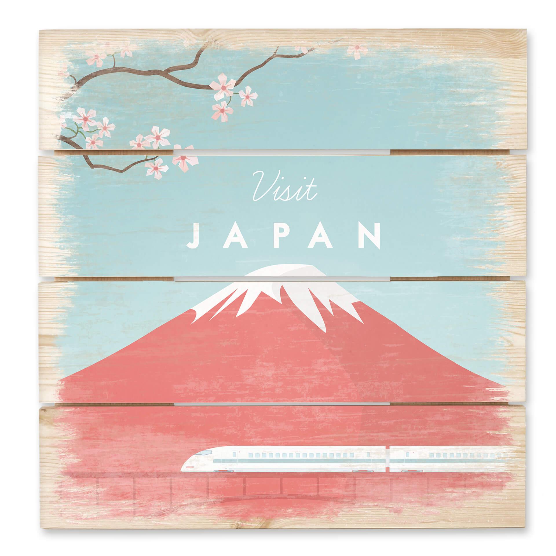 Trätavla Rivers - Japan - 40x41,5 cm