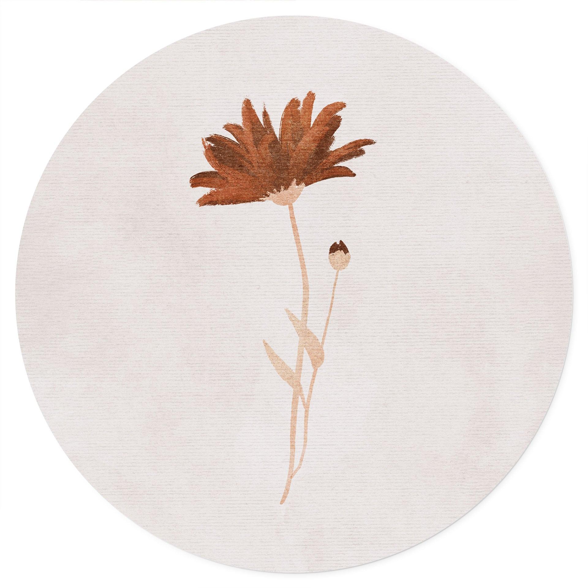 Muursticker Wildflower abstract - Goed Blauw - Rond