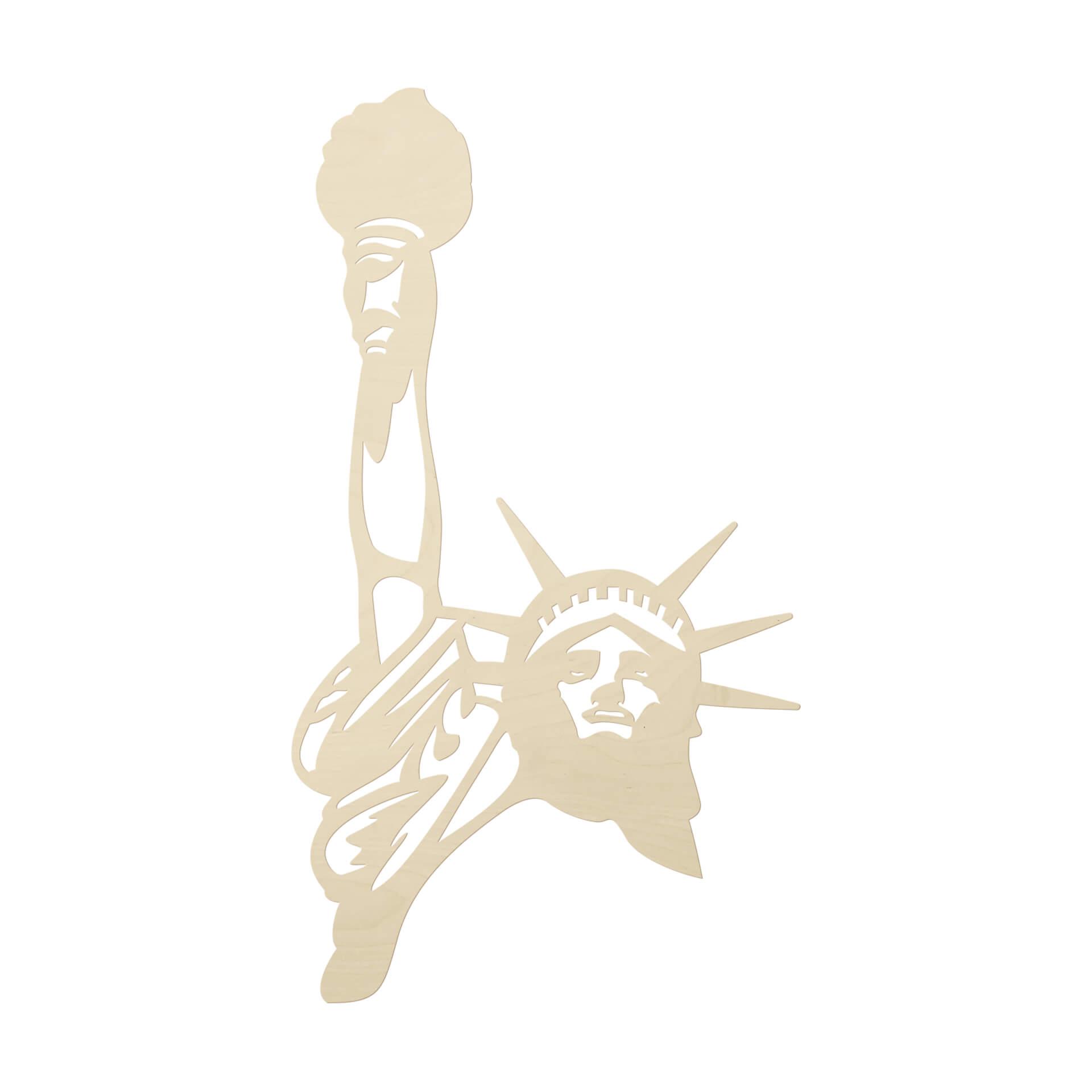Arte en madera de álamo - Estatua de la Libertad - Lady Liberty