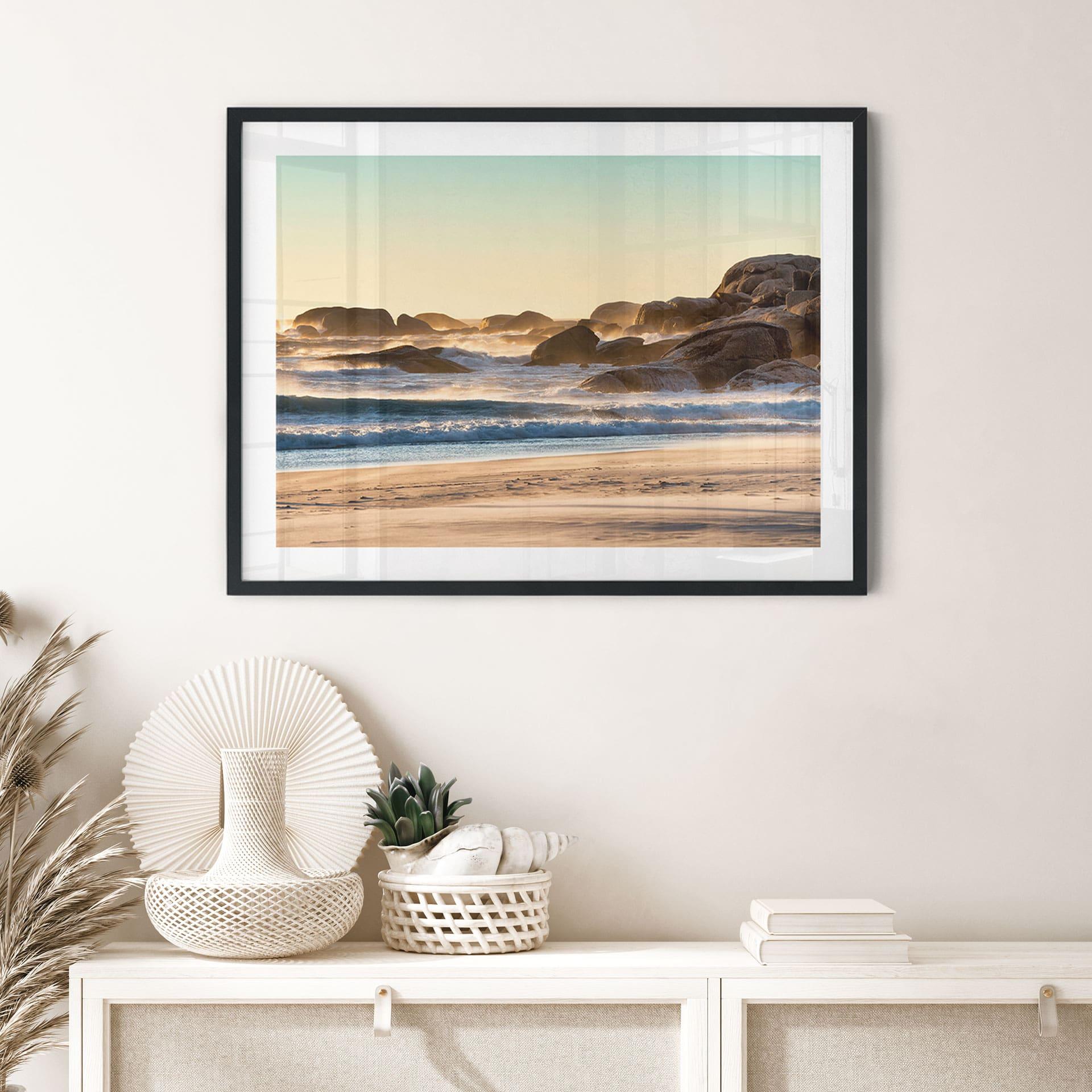 Plakat strandkyst ved solopgang i Afrika - Hugonnard