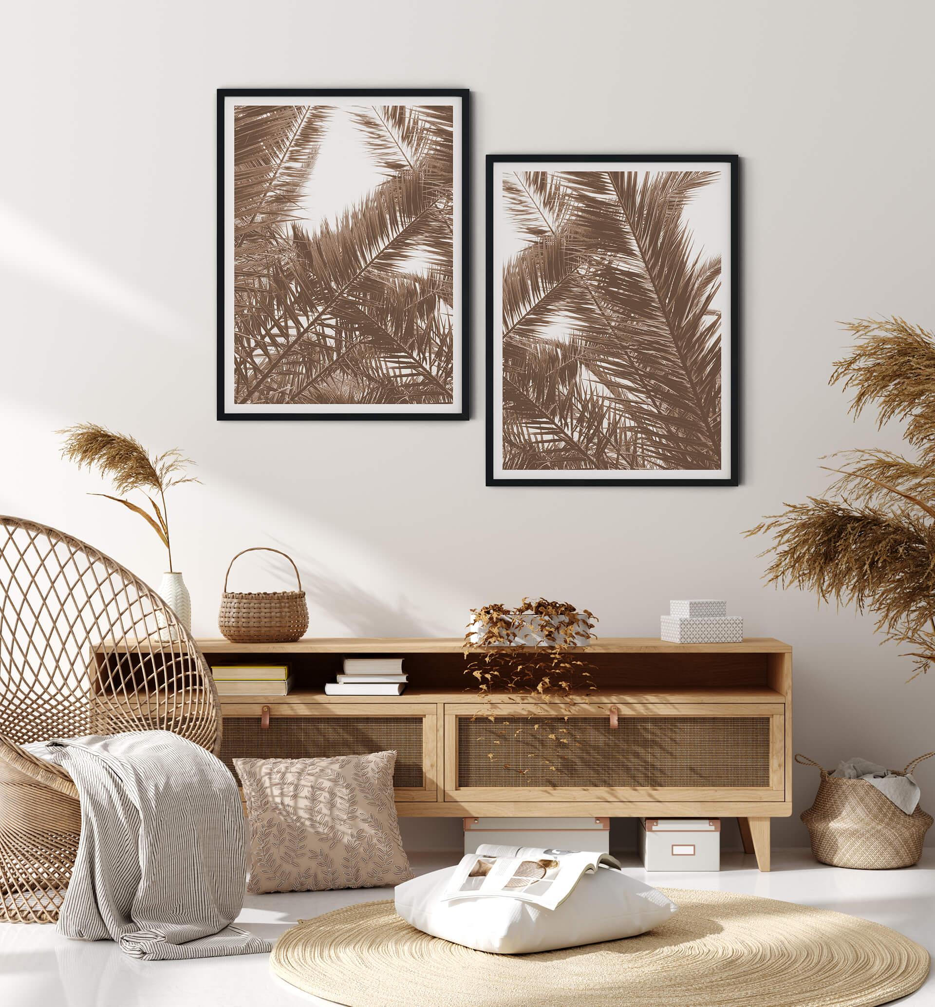 Póster de hojas de palmera