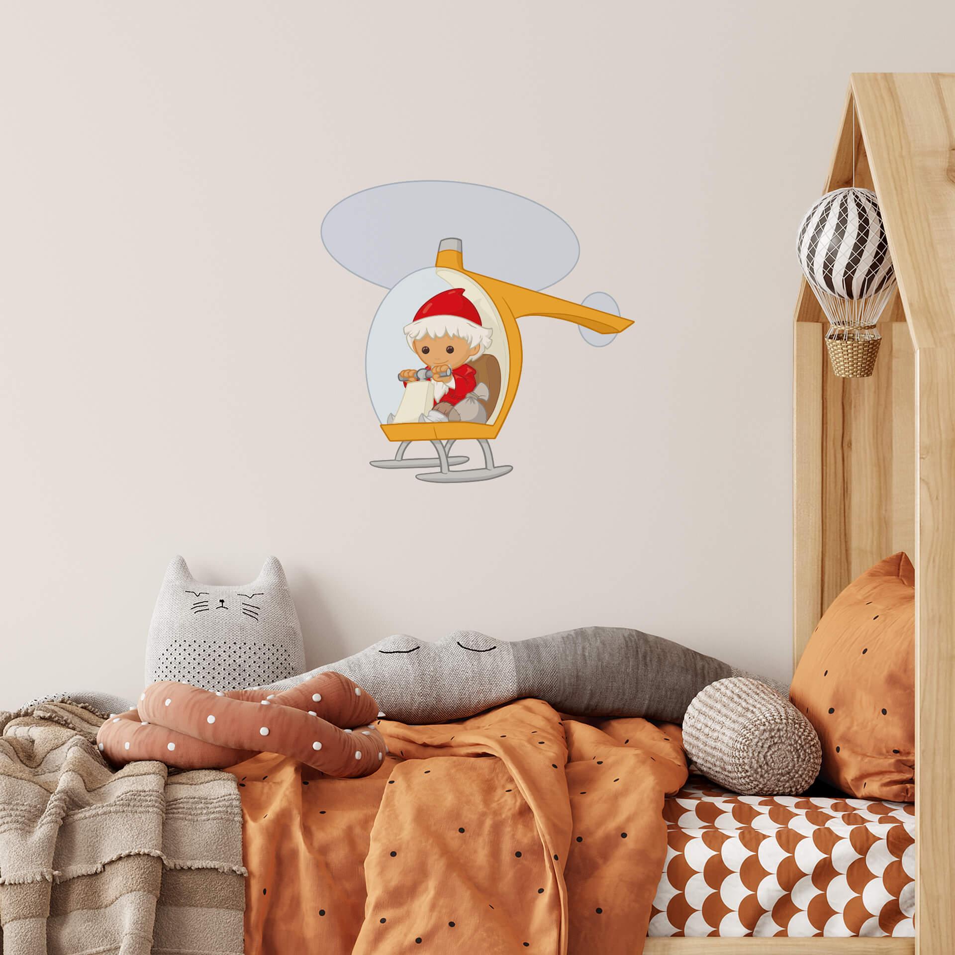 Wallsticker Sandman i en helikopter