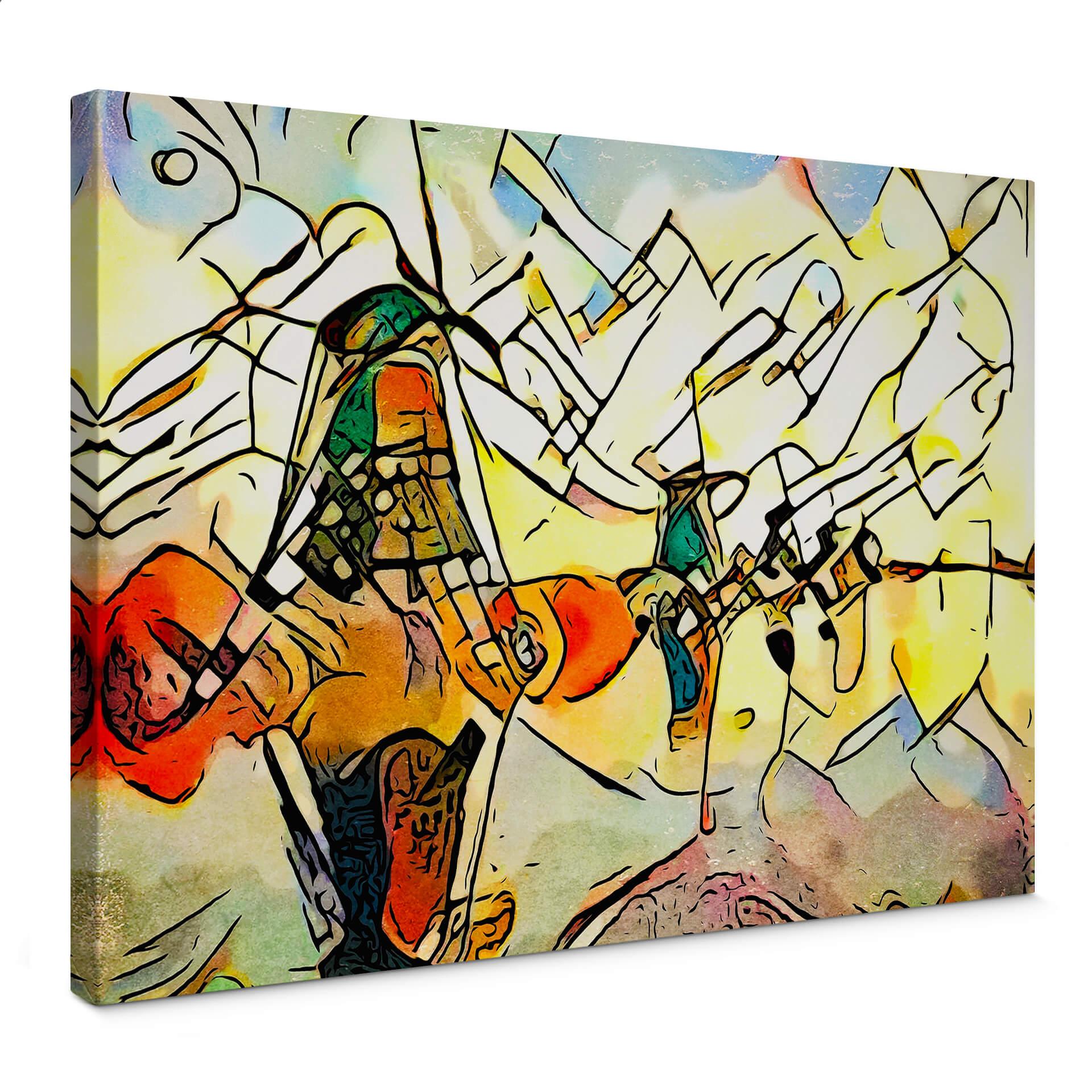 Canvastavla Zamart - Kandinsky möter Nederländernas väderkvarnar