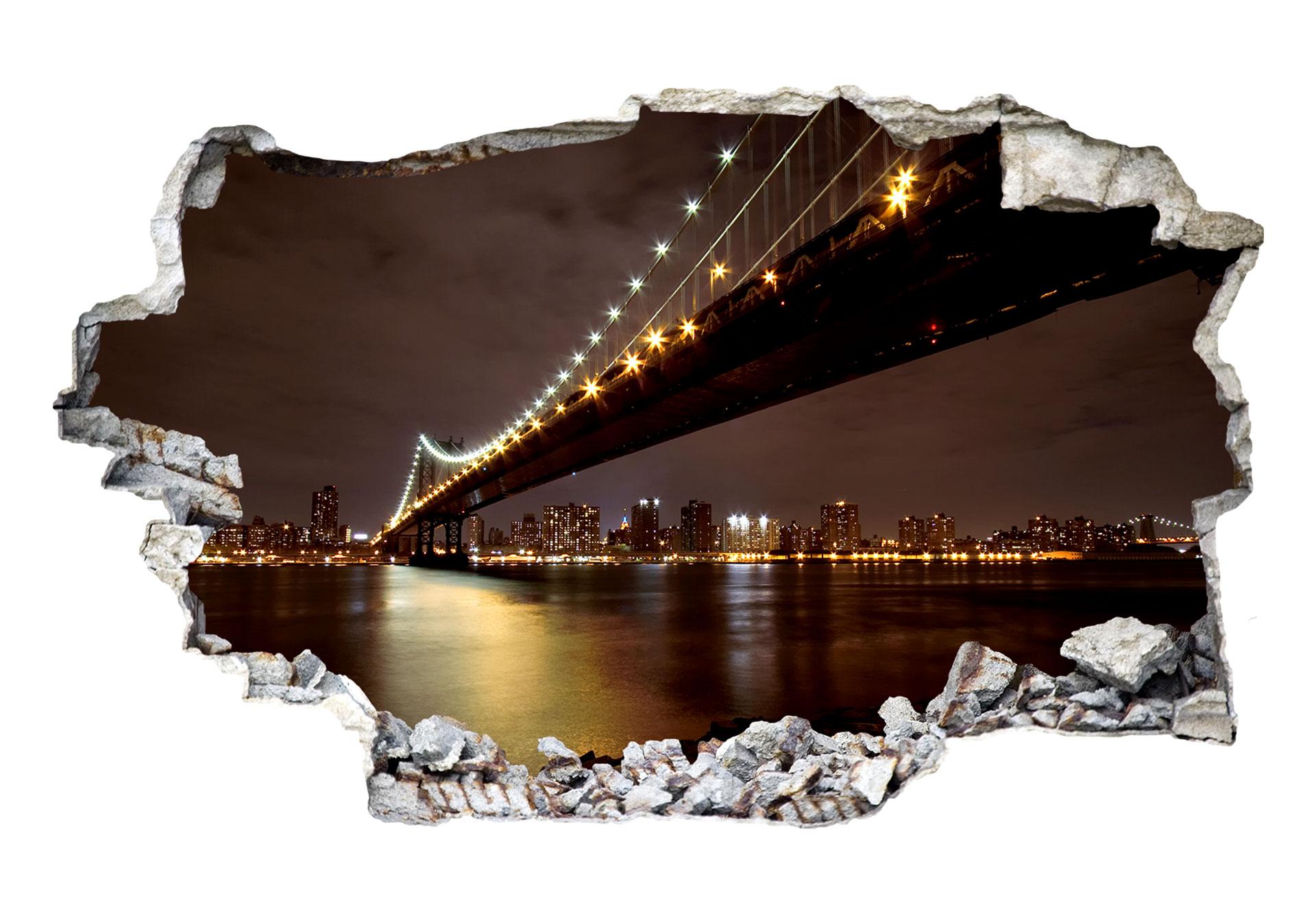 3D Wandtattoo Manhattan Bridge at Night