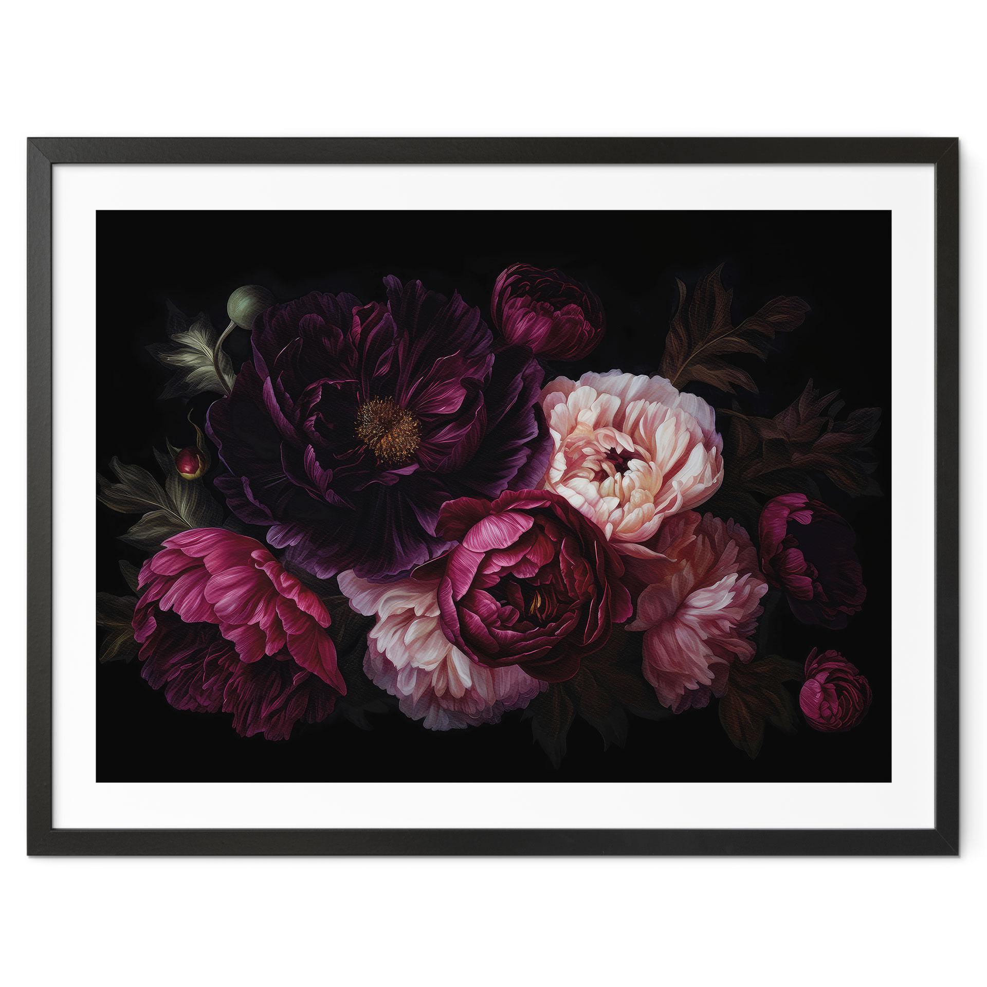 Plakat Blomsterbuket med pæoner - UN Designs