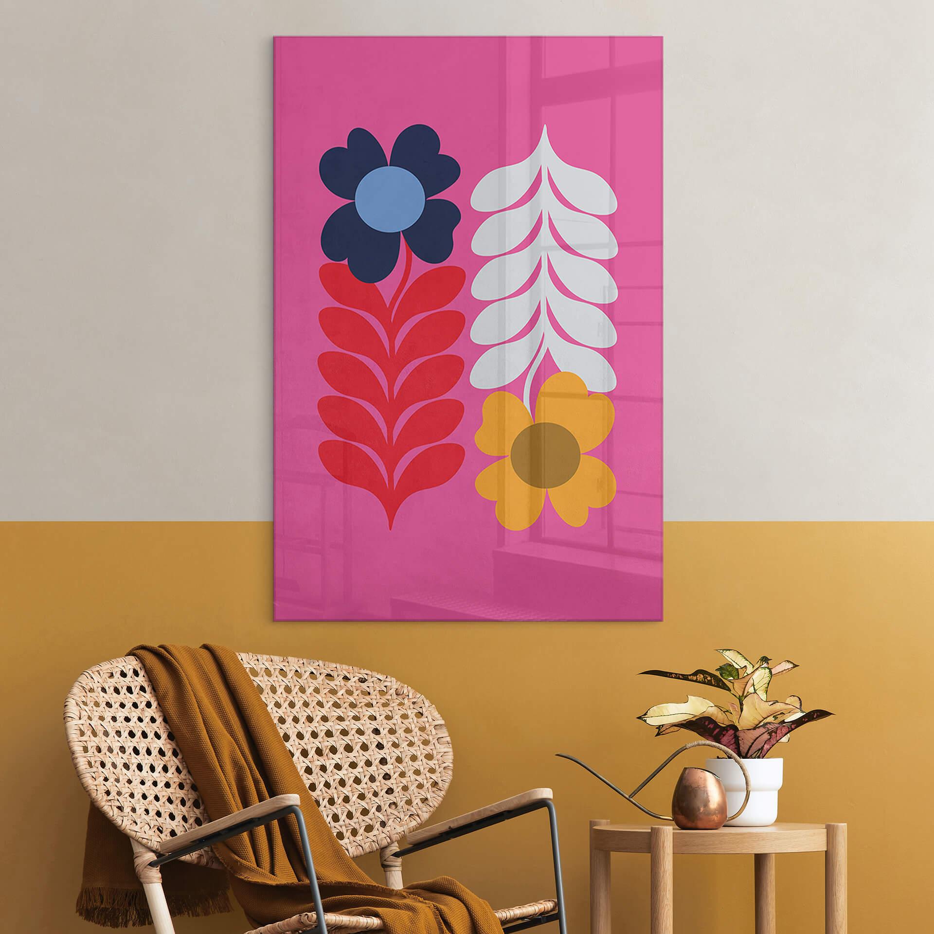 Plexiglas Collett - Retro Flowers
