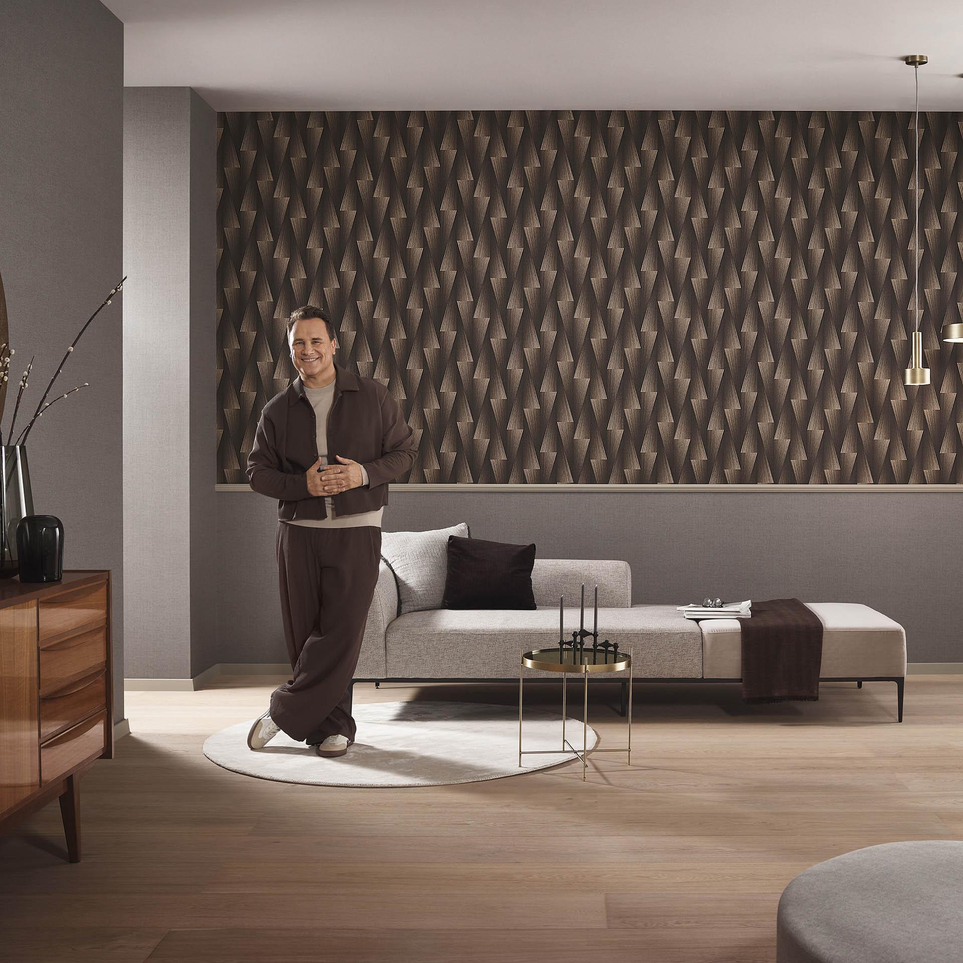 Guido Maria Kretschmer grafisk tapet Shift Fashion for Walls 5 brun