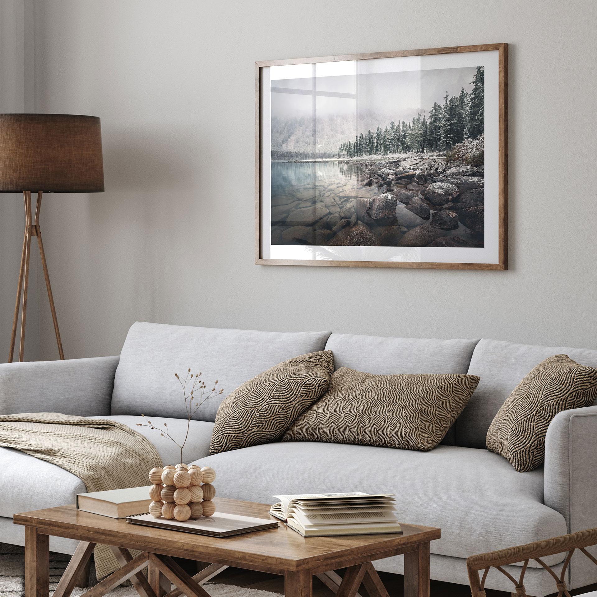 Plakat Vinterskov ved søen - Rostovskiy