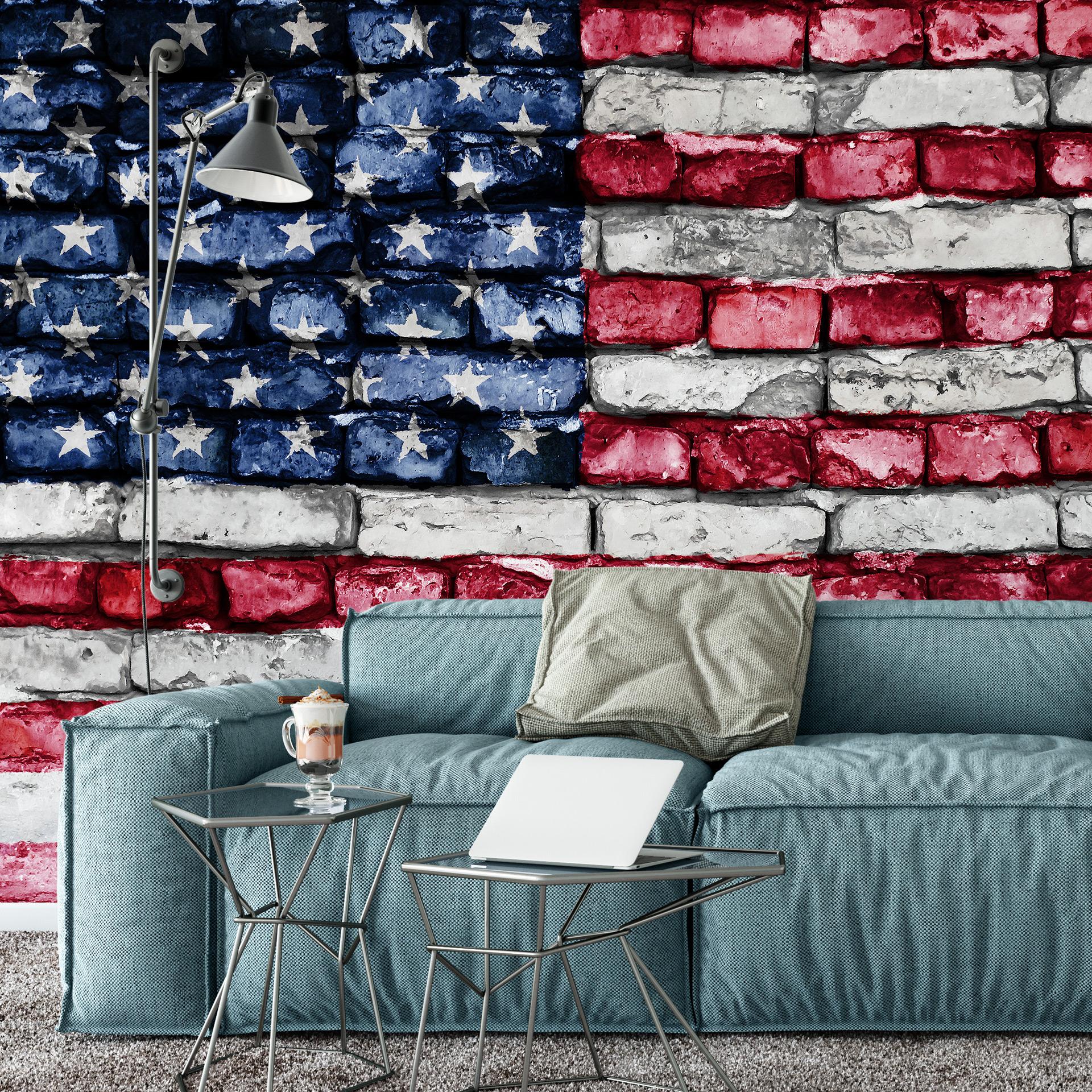 Fototapet Stars and Stripes Wall - 336x260 cm