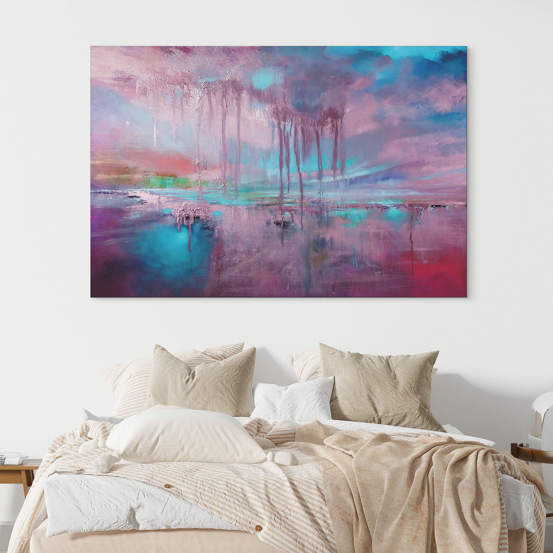 Billede Violet regn over blå dis - Schmucker – print på aluminium (Alu-Dibond)
