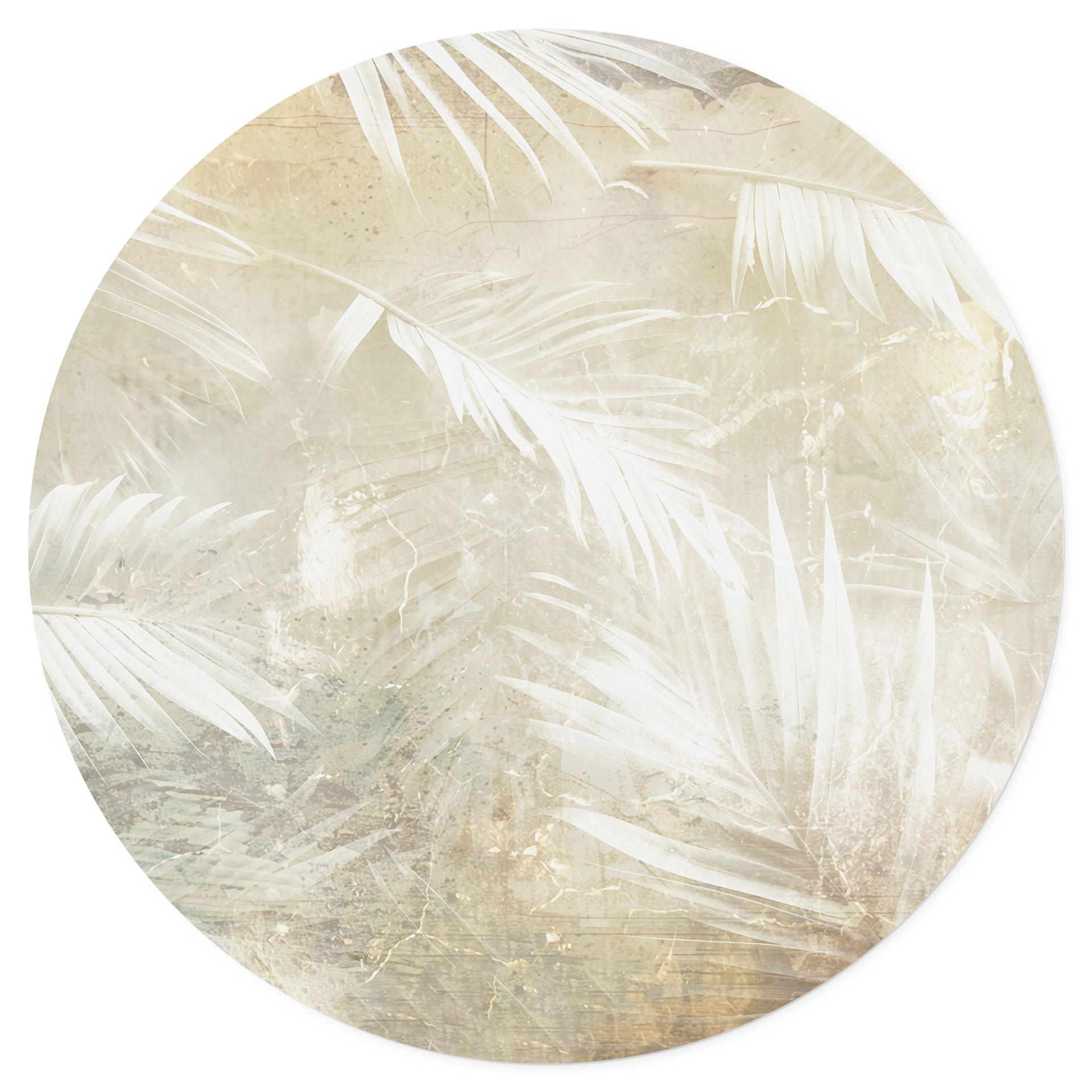 Muursticker Abstracte witte palmbladeren - Kulik