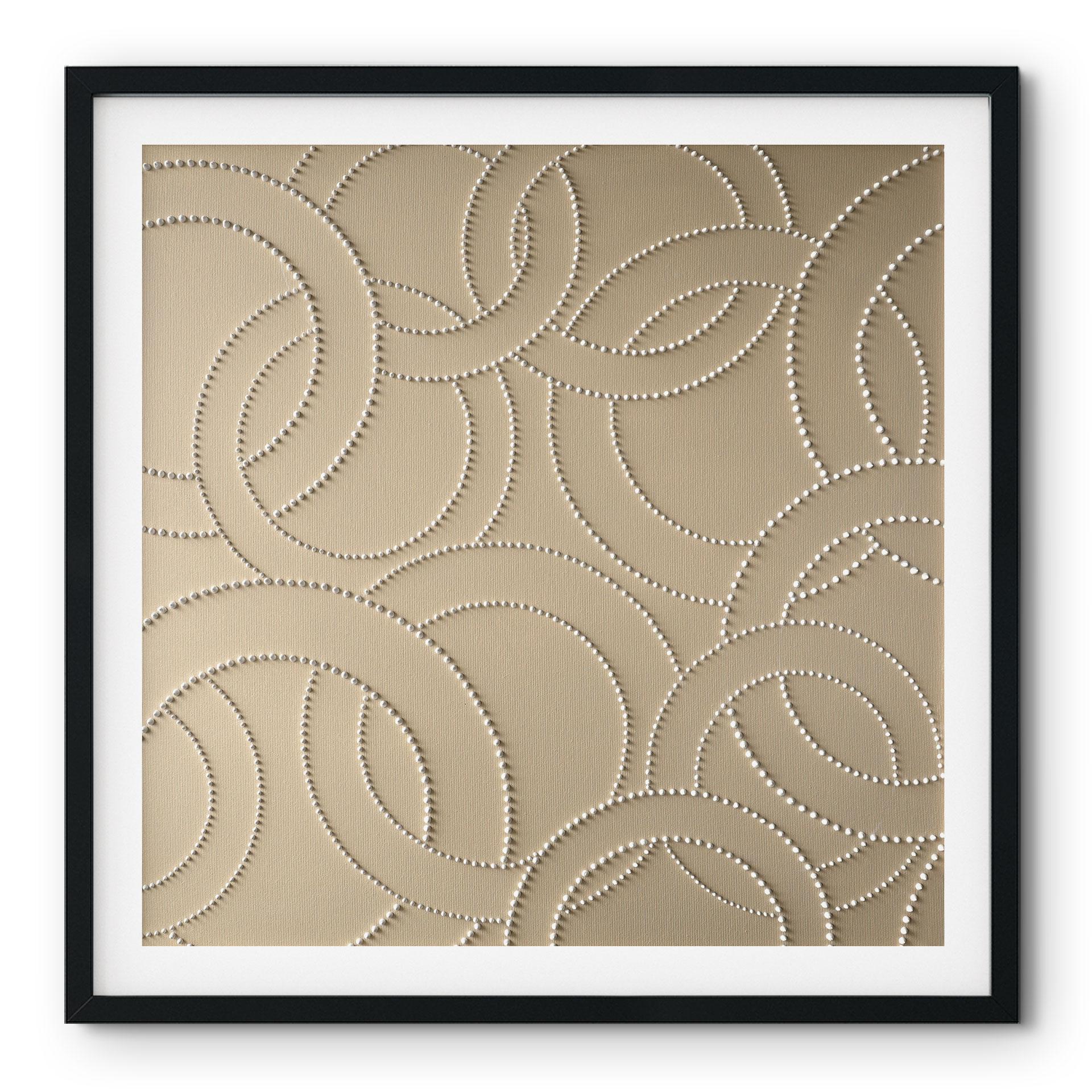 Plakat Abstrakte ringe beige - Grande - Firkantet