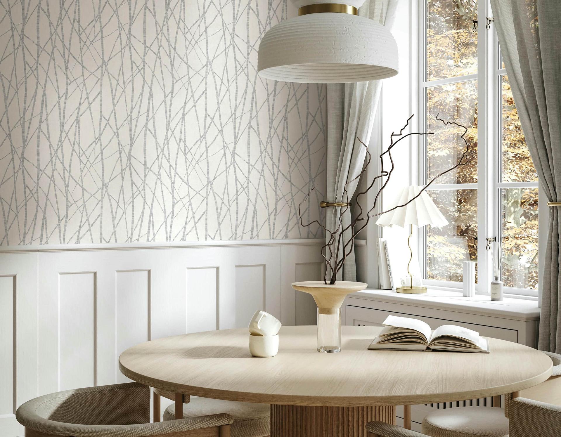 Vliesbehang strepen modern in crème
