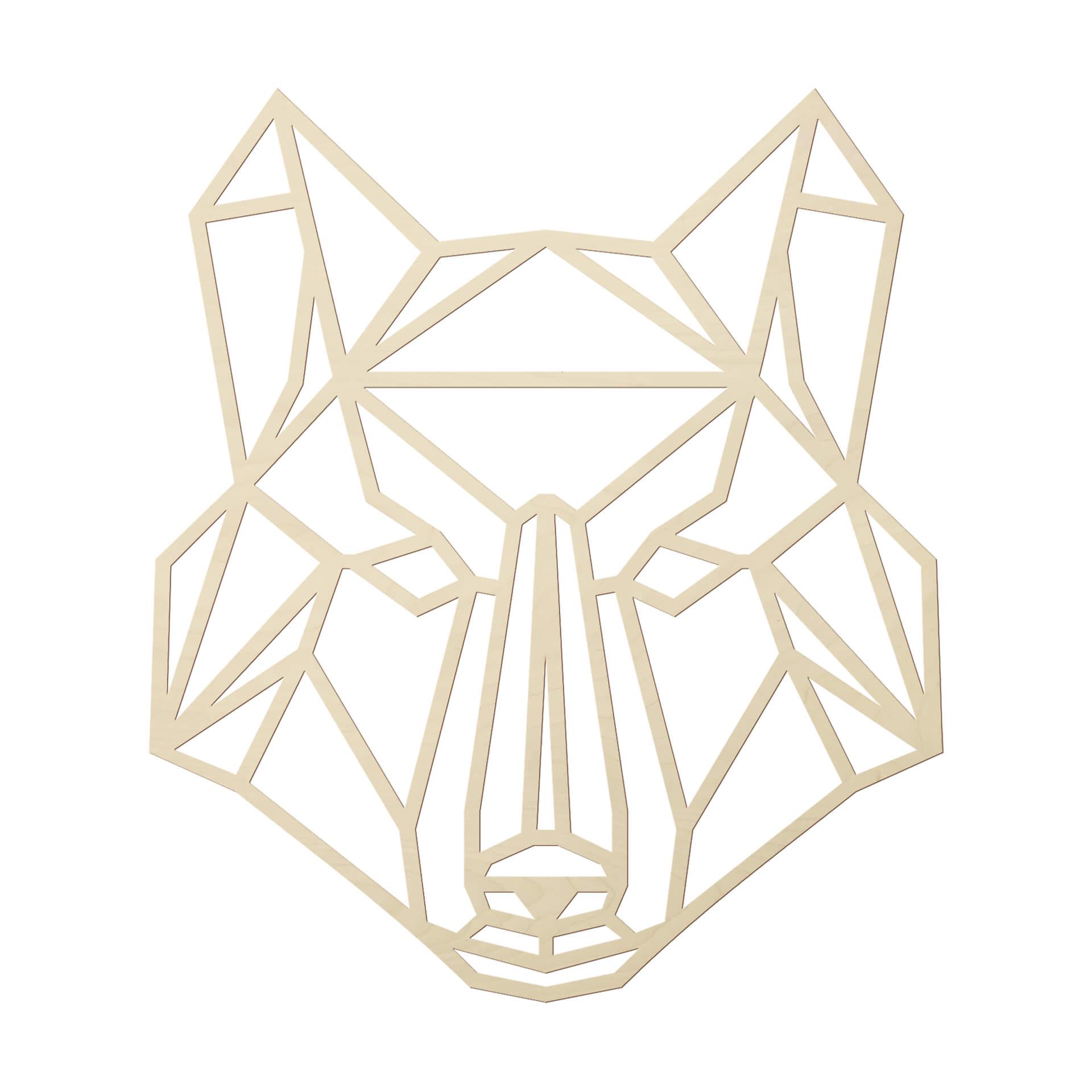 Decoro in legno origami - Lupo