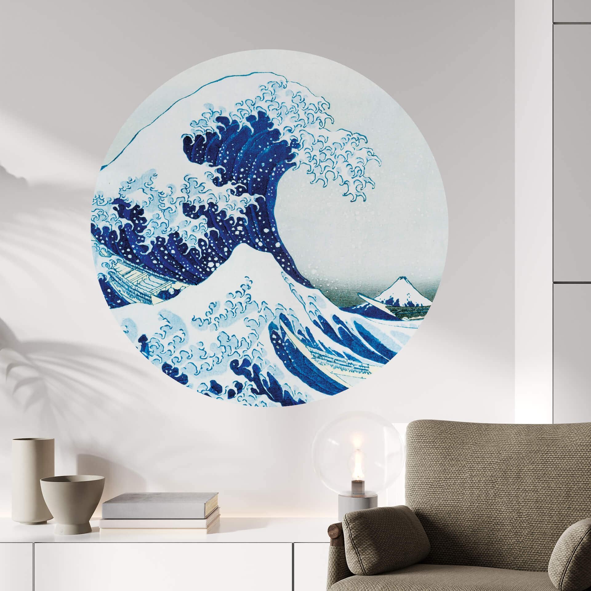 Sticker mural Hokusaï - La grande vague - Rond