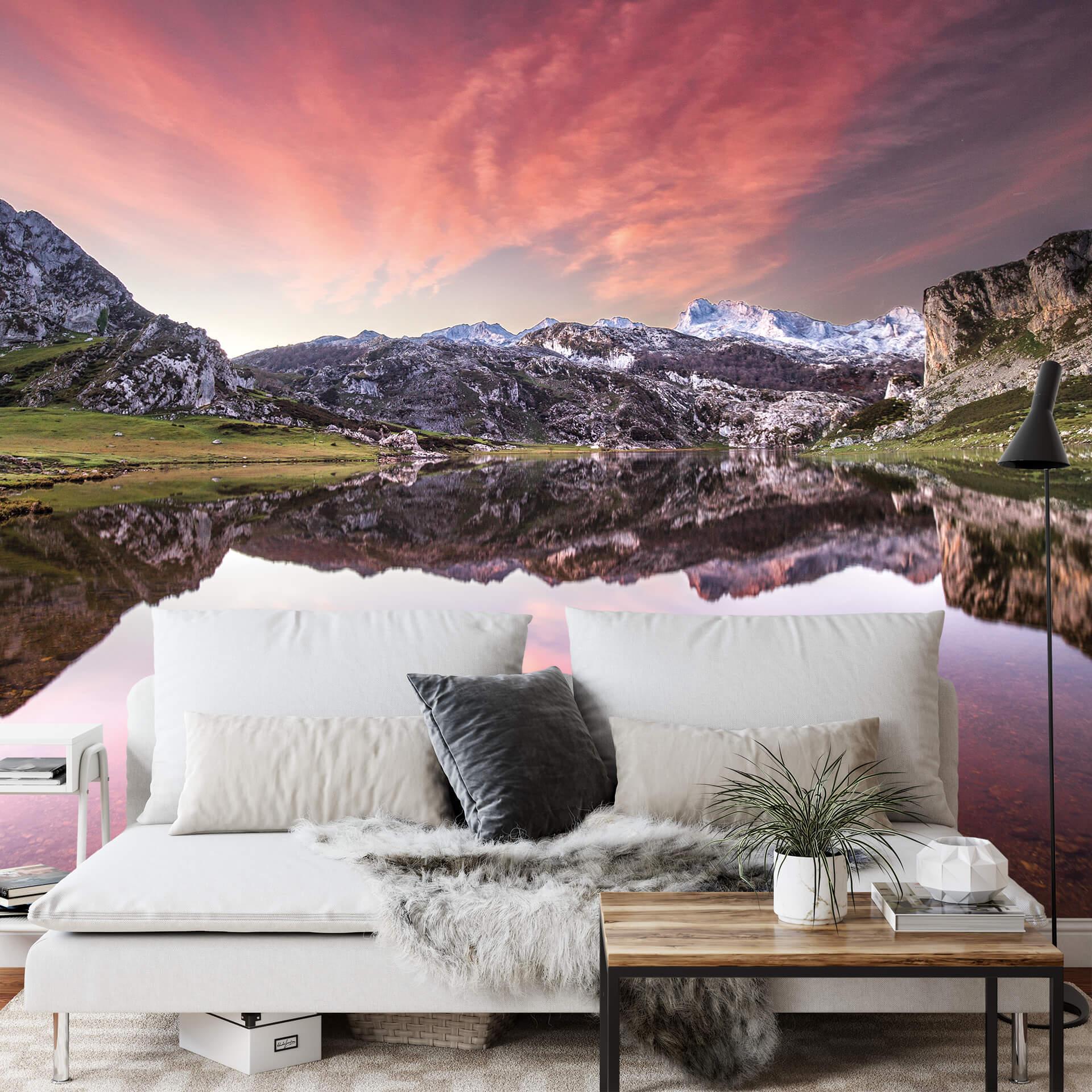 Fototapet Cuadrado - Dawn at Los Lagos - 384x260