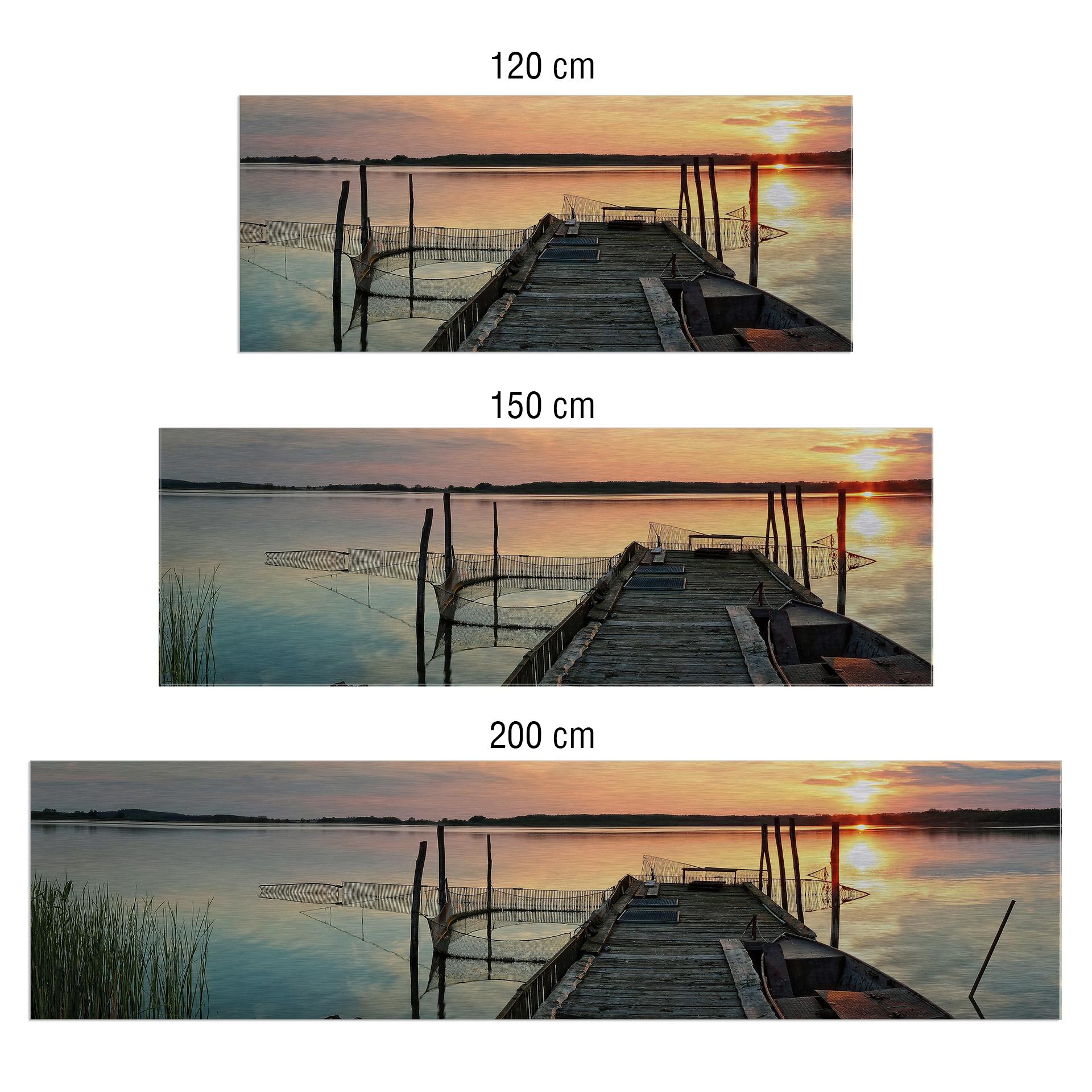 Keukenachterwand - Alu-Dibond Zilver - Sunset at the Lake