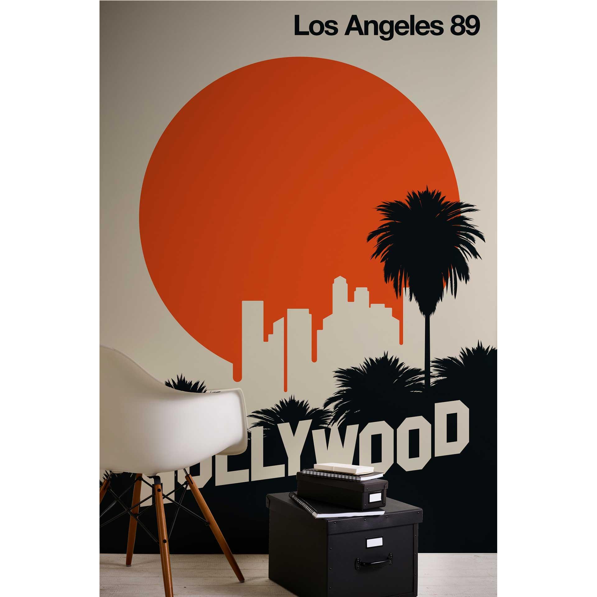 Livingwalls Fototapete ARTist Los Angeles 89 beige, orange, schwarz